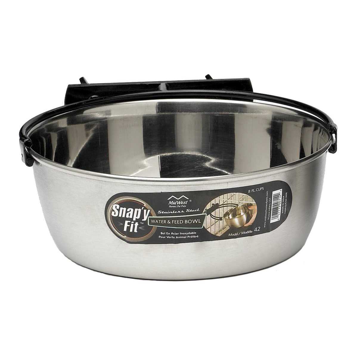 Midwest Stainless Steel Snap’y Fit Water & Feed Bowl - Healthber