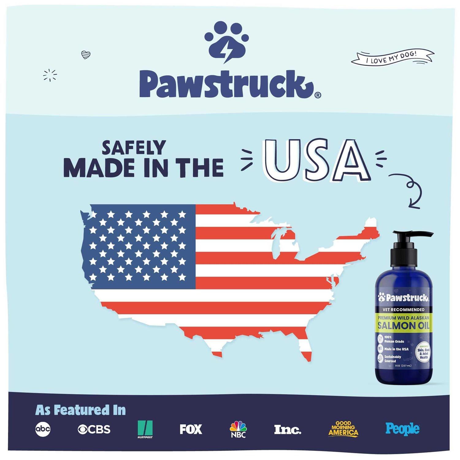 Pawstruck Pure Human-Grade Wild Alaskan Salmon Oil for Dogs & Cats Vet Recommended Omega 3 & 6 Extra Strength Supplement Food Topper with EPA DHA Fatty - Healthber