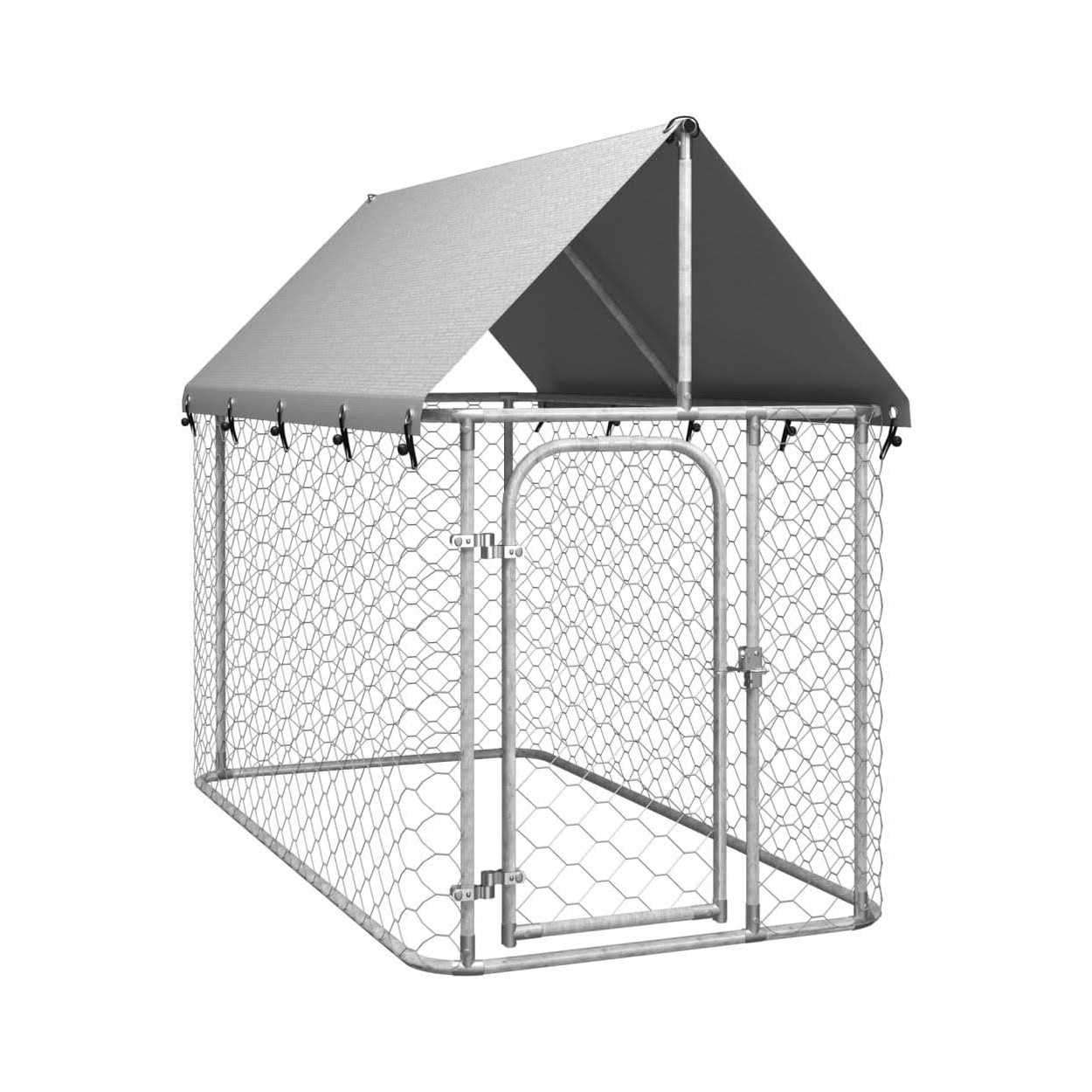 vidaXL Outdoor Dog Kennel with Roof - Healthber