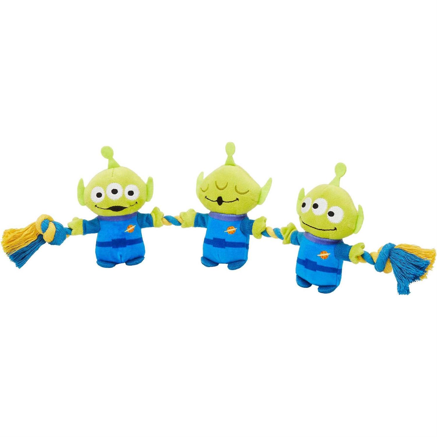 Pixar Aliens Plush with Rope Squeaky Dog Toy - Healthber
