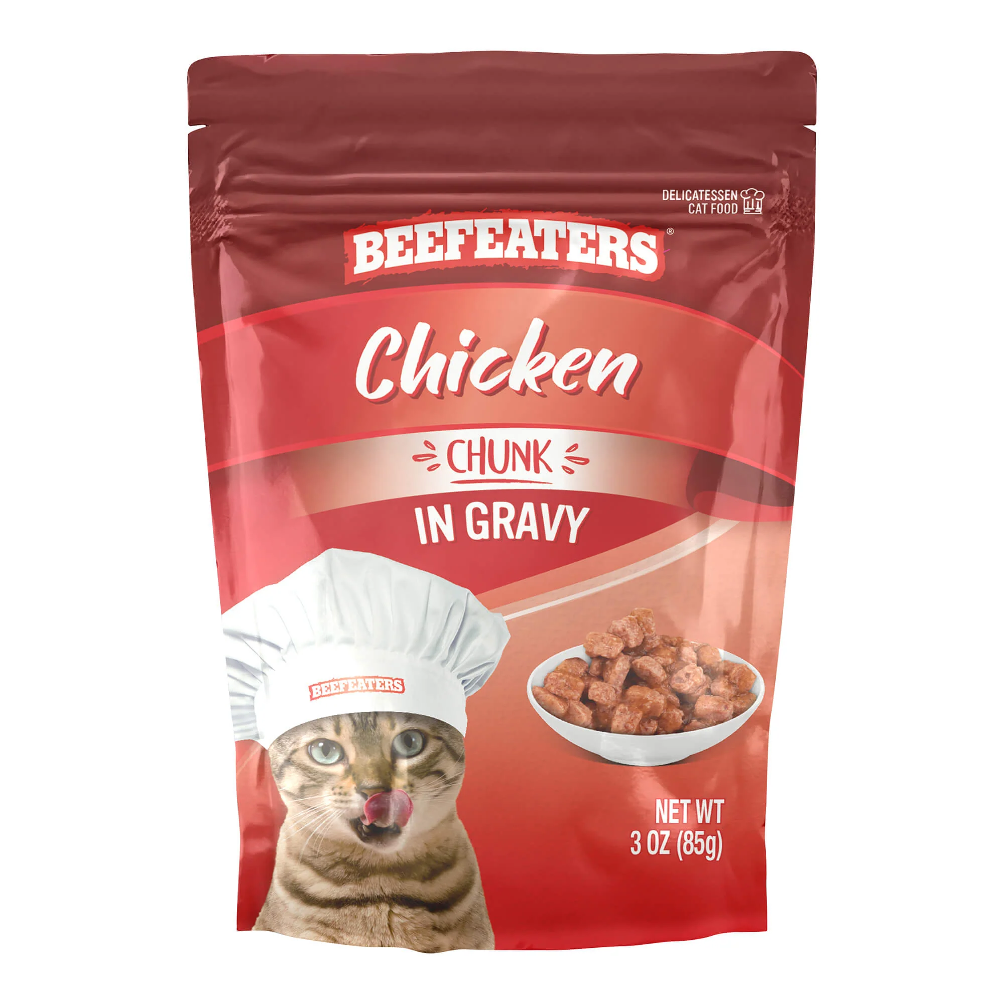 Beefeaters Wet Cat Food Pouch, Chicken Chunk in Gravy, 3 oz, Case of 24 - Healthber