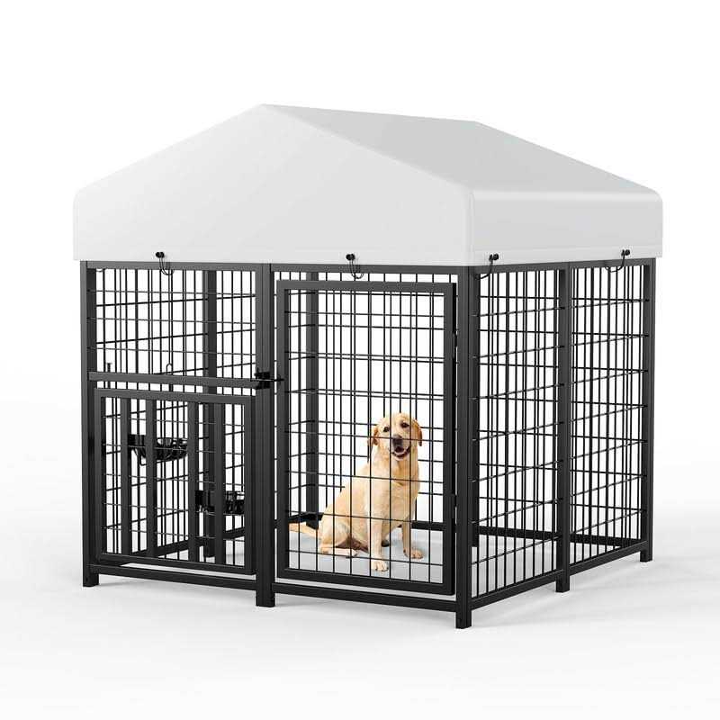 ROOMTEC Large Dog Kennel Outdoor Pet Pens Dogs Run Enclosure Animal Hutch Metal Coop Fence - Healthber
