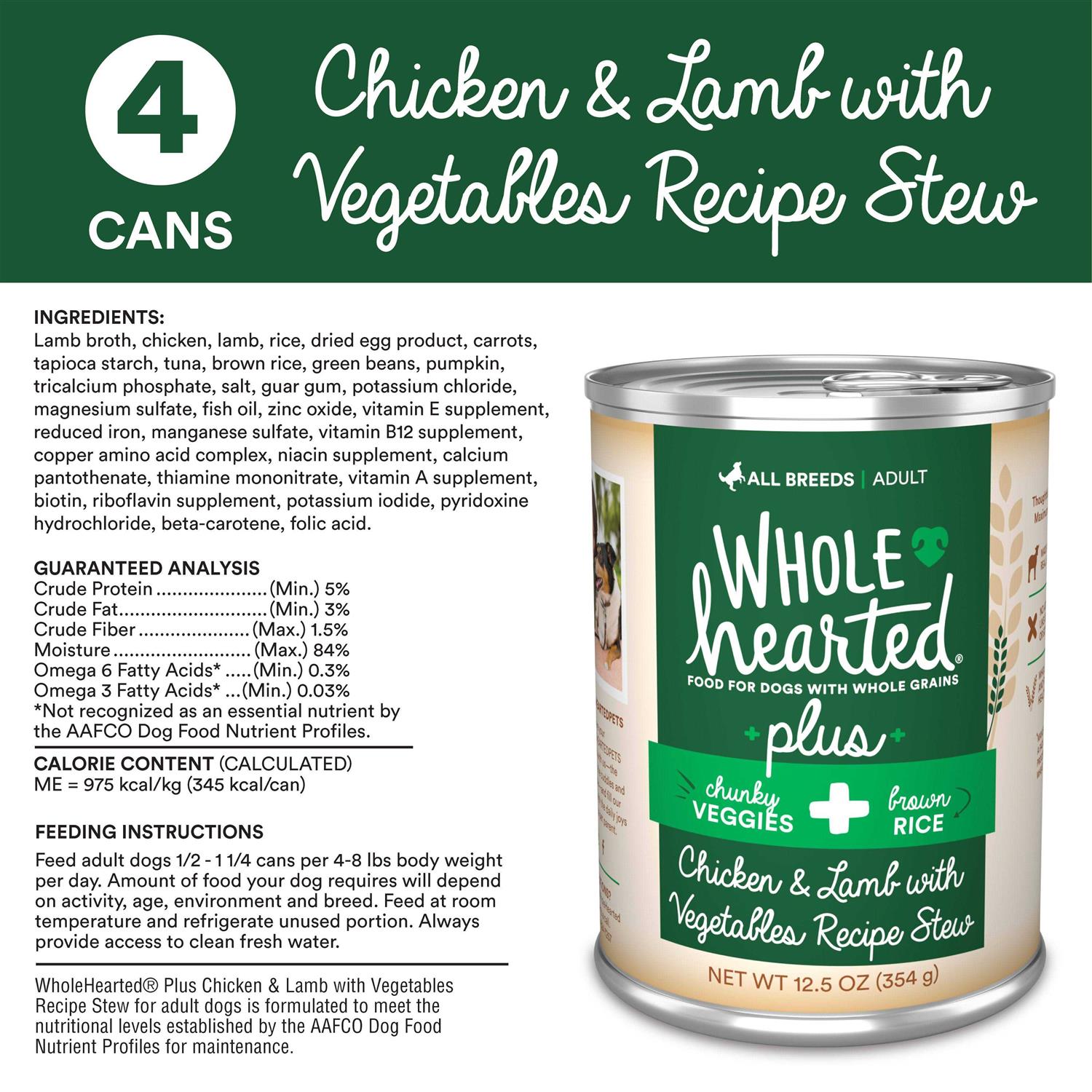WholeHearted Plus Wet Dog Food Variety Pack for All Life Stages - Healthber