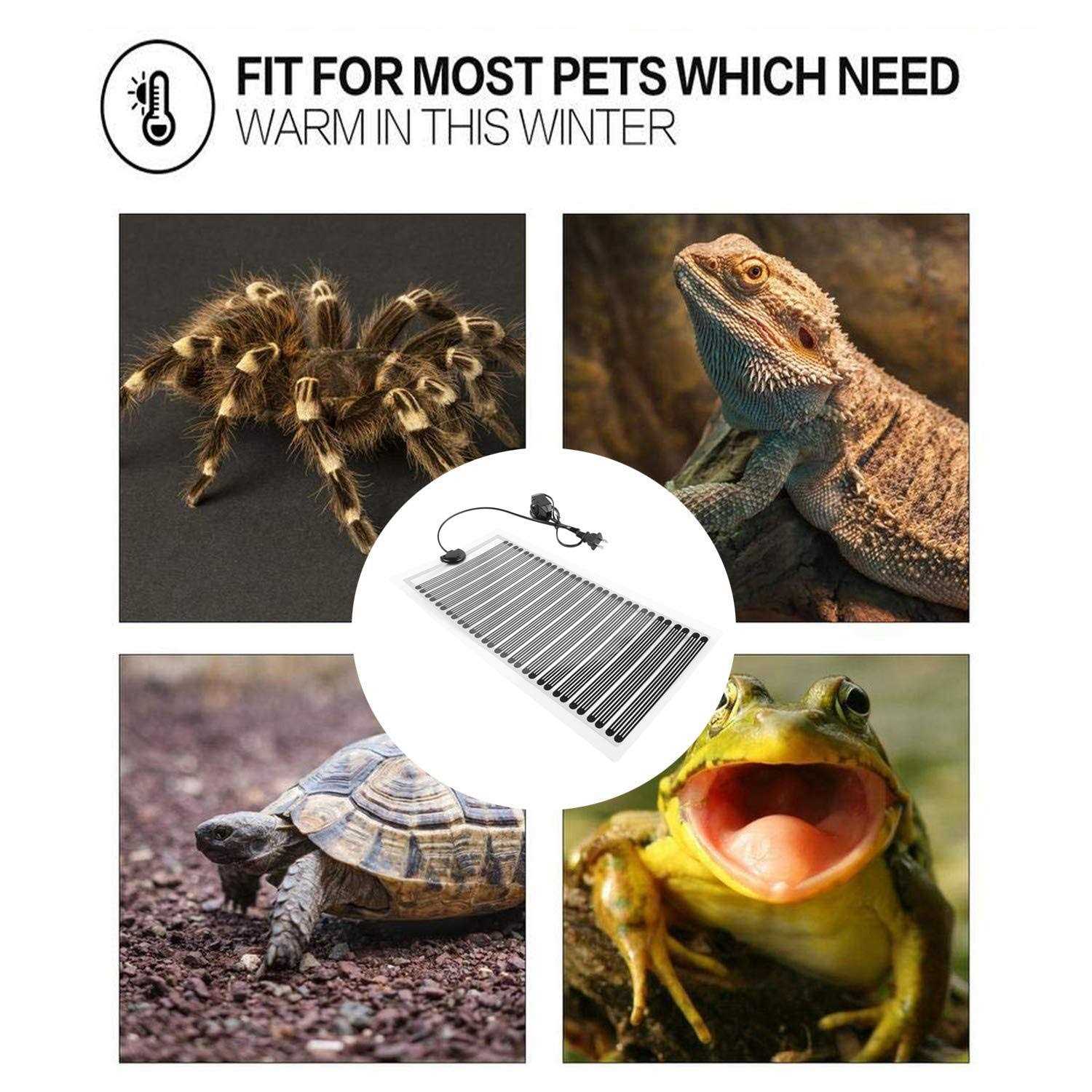 Fashionclubs Reptile Heat Pad Under Tank Heating Mat 110V 25W Reptile Tank Warmer Terrarium Heater Mat with Temperature Controller Leopard Gecko - Healthber