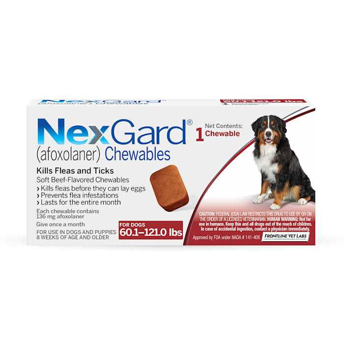 NexGard Chewables for Dogs 60.1 to 121 lbs - Healthber