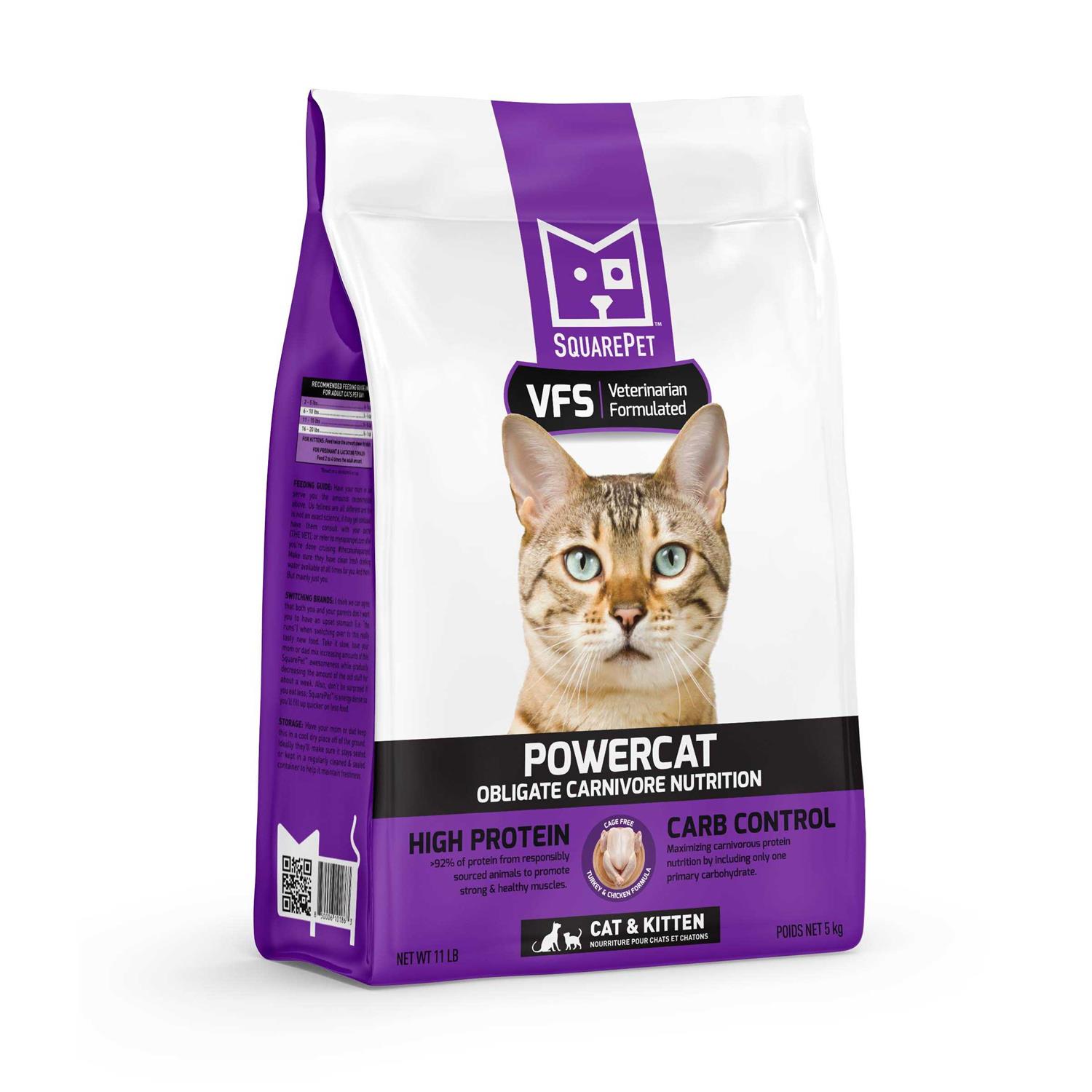 SquarePet VFS Powercat Turkey & Chicken Dry Cat Food - Healthber