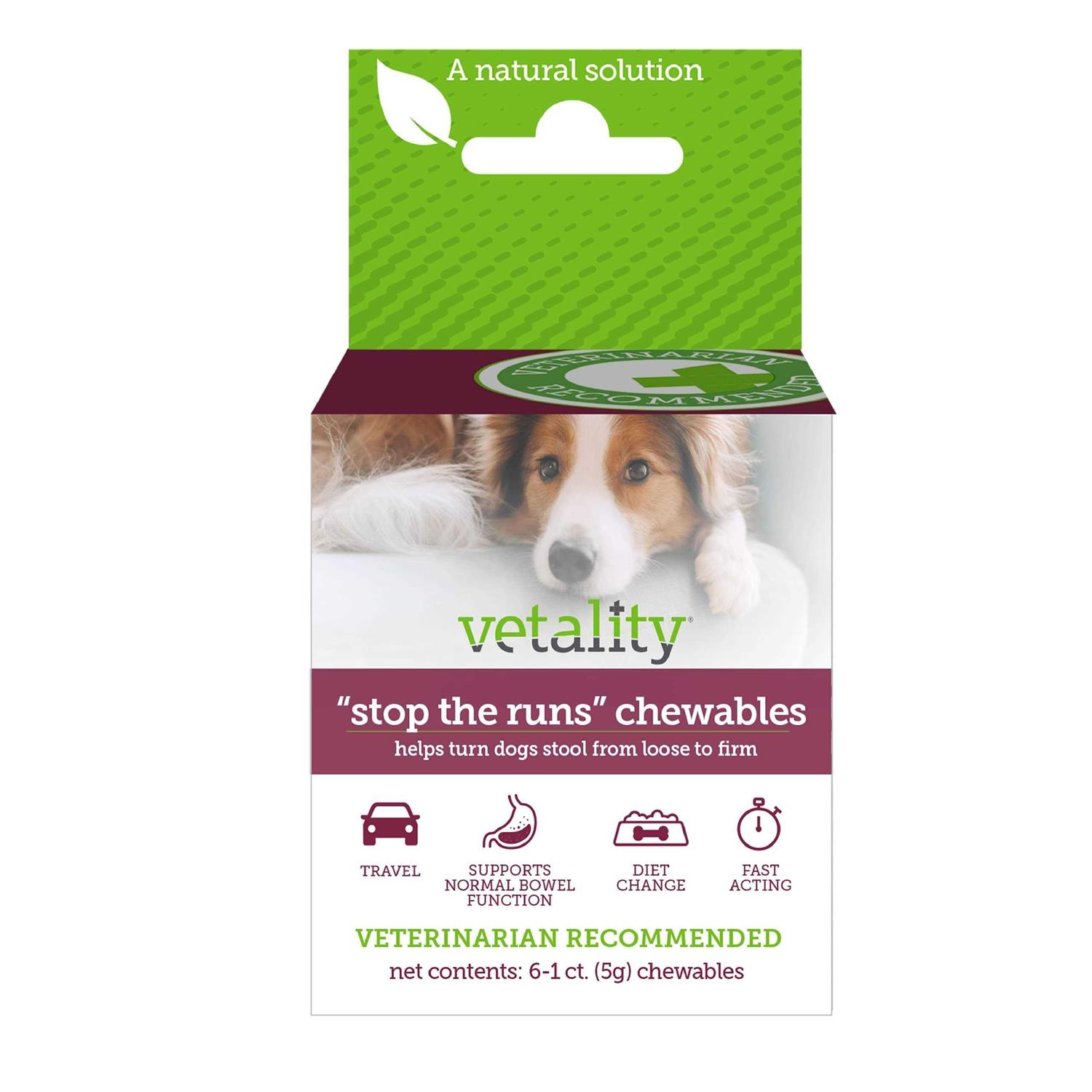 Vetality Stop the Runs Chewables for Dogs - Healthber