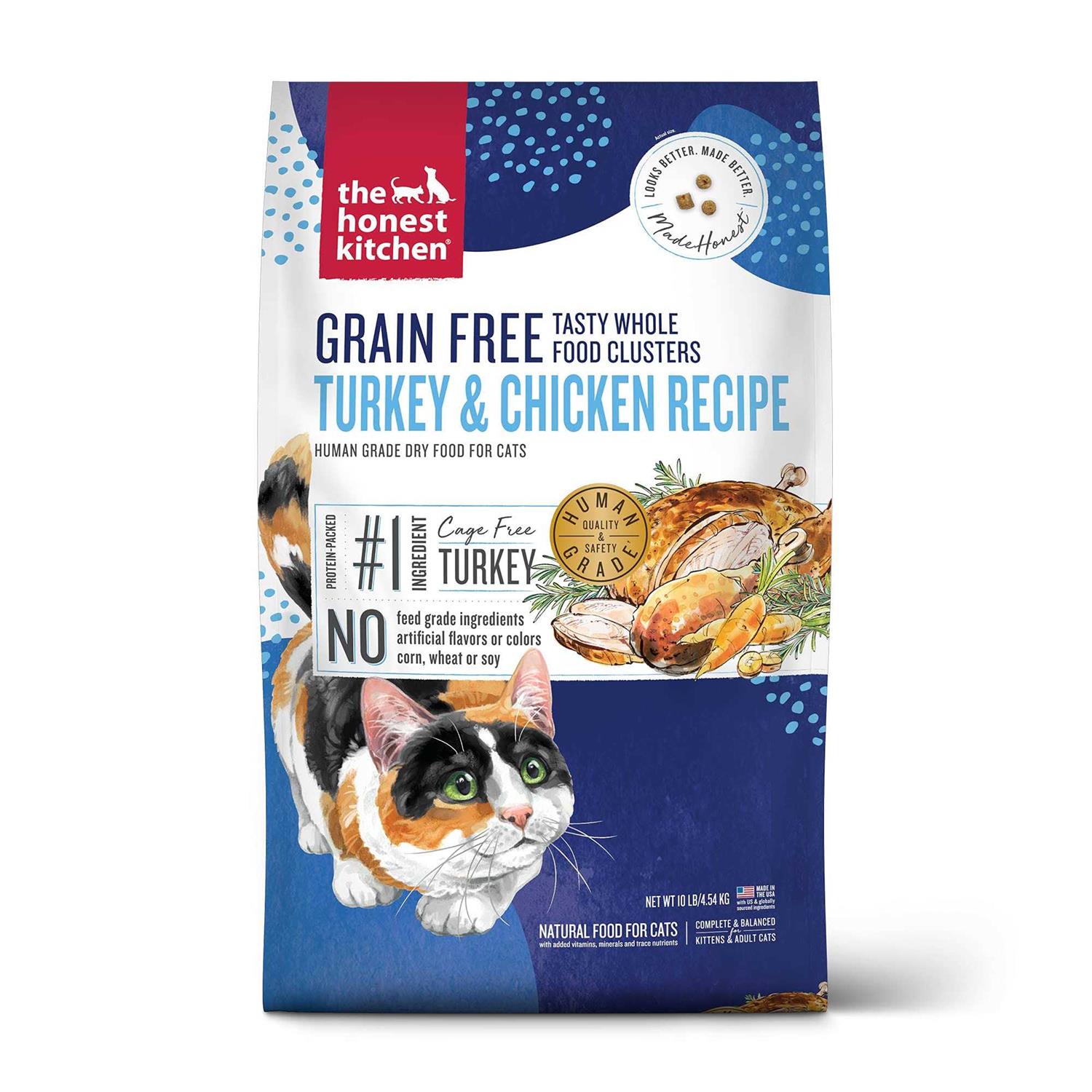 The Honest Kitchen Grain-Free Turkey Chicken Whole Food Clusters Dry Cat Food - Healthber