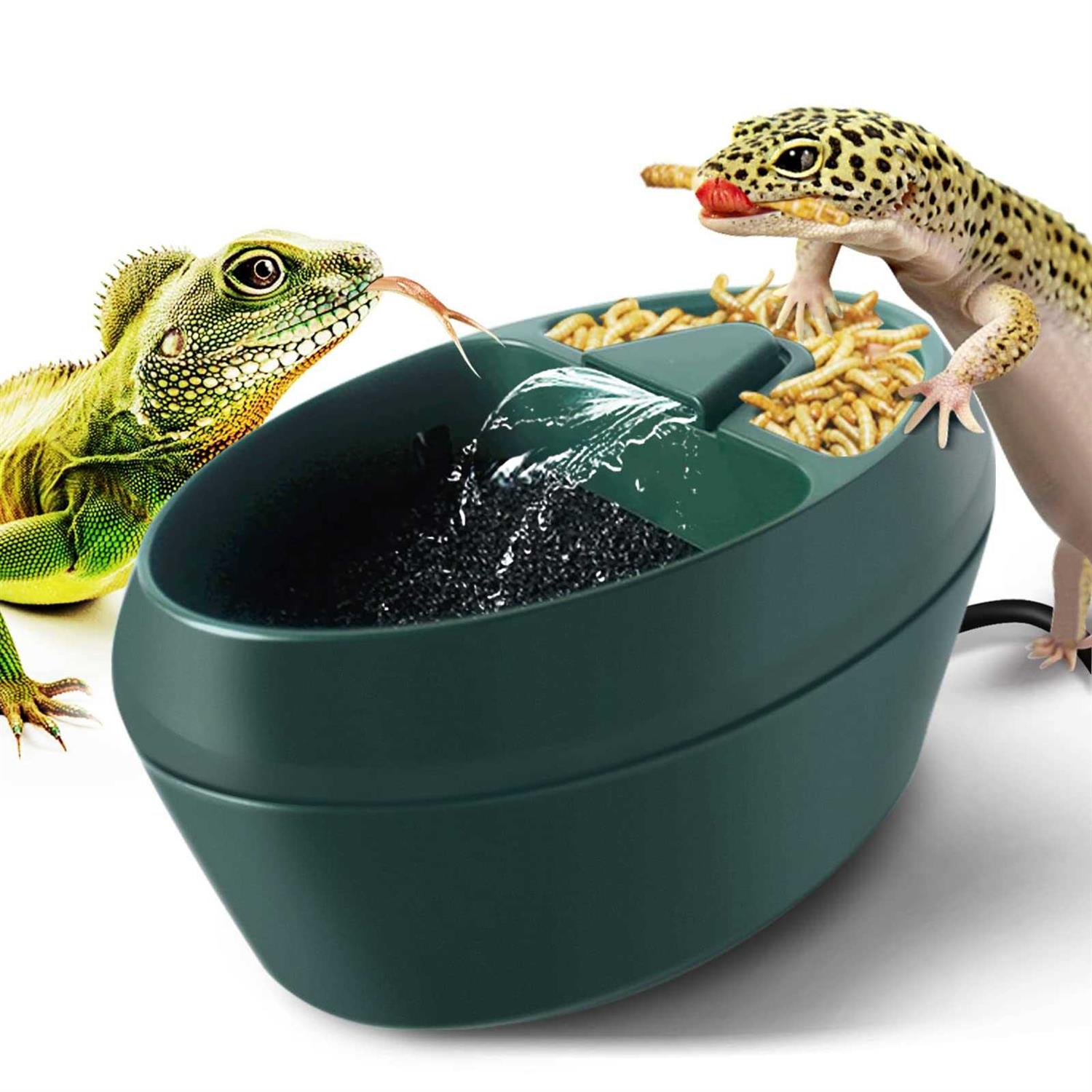 MYGIIKAKA Reptile Drinking Water Fountain Chameleon Accessories Automatic Circulation System with Trough - Healthber