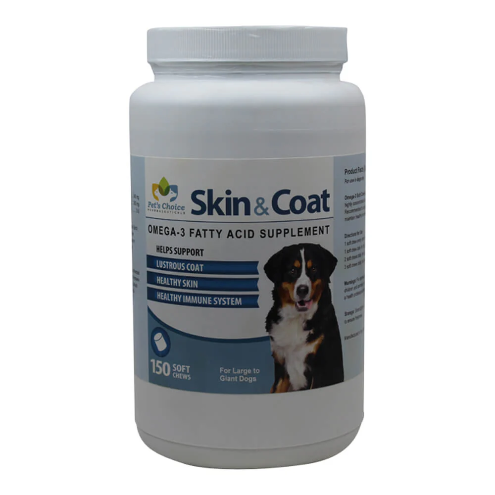 Skin & Coat Omega Soft Chews for Dogs - Healthber