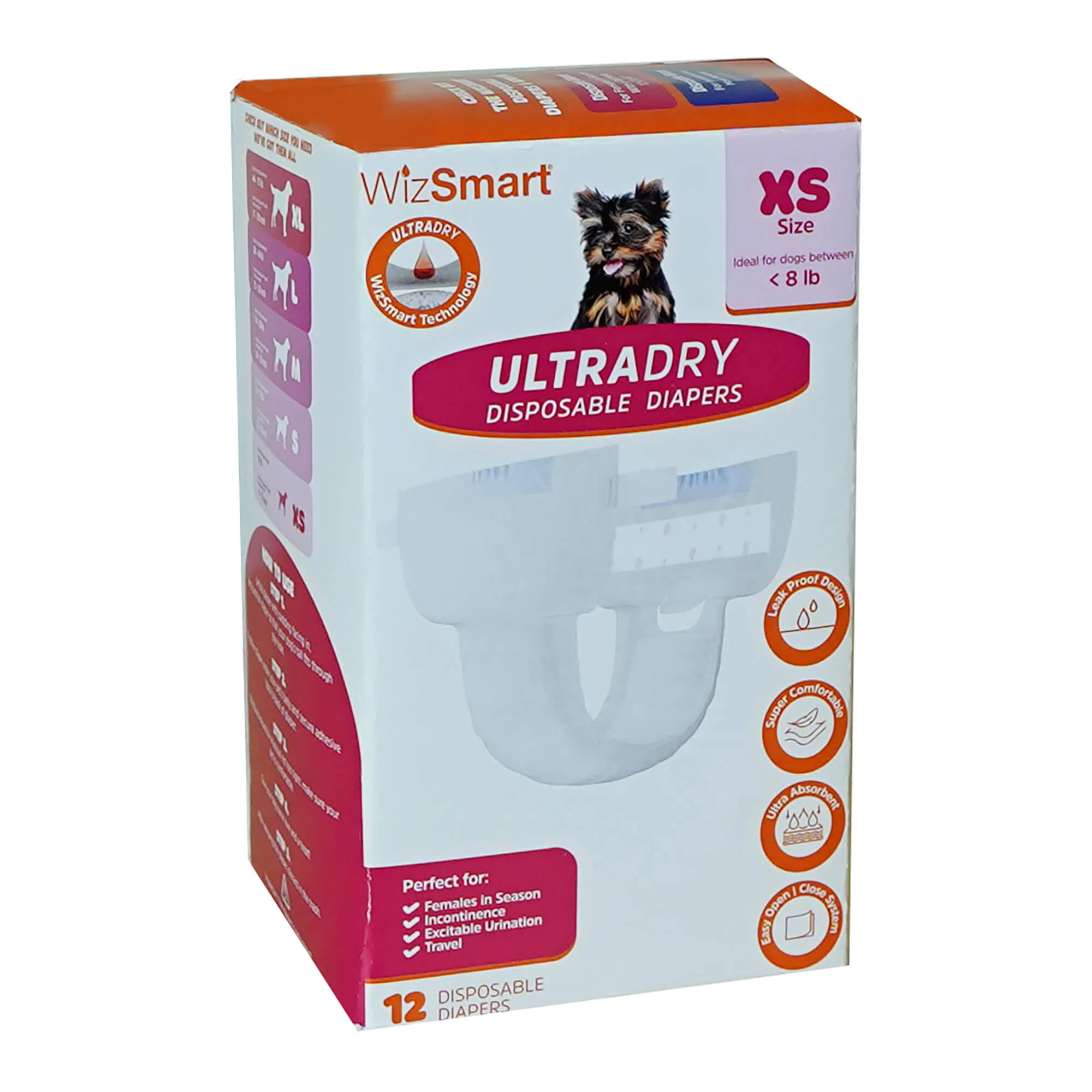 WizSmart UltraDry Disposable Diapers, 12 ct - Healthber