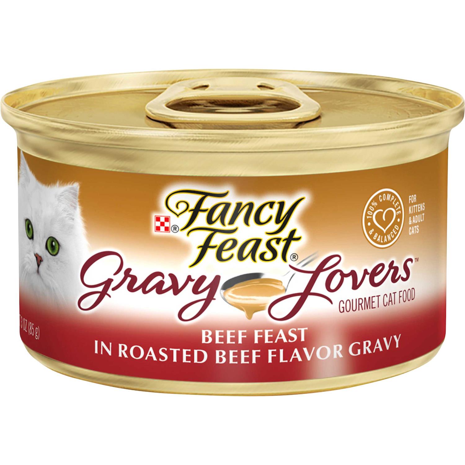 Fancy Feast Gravy Lovers Beef Feast Canned Cat Food, 3-oz, case of 24 - Healthber