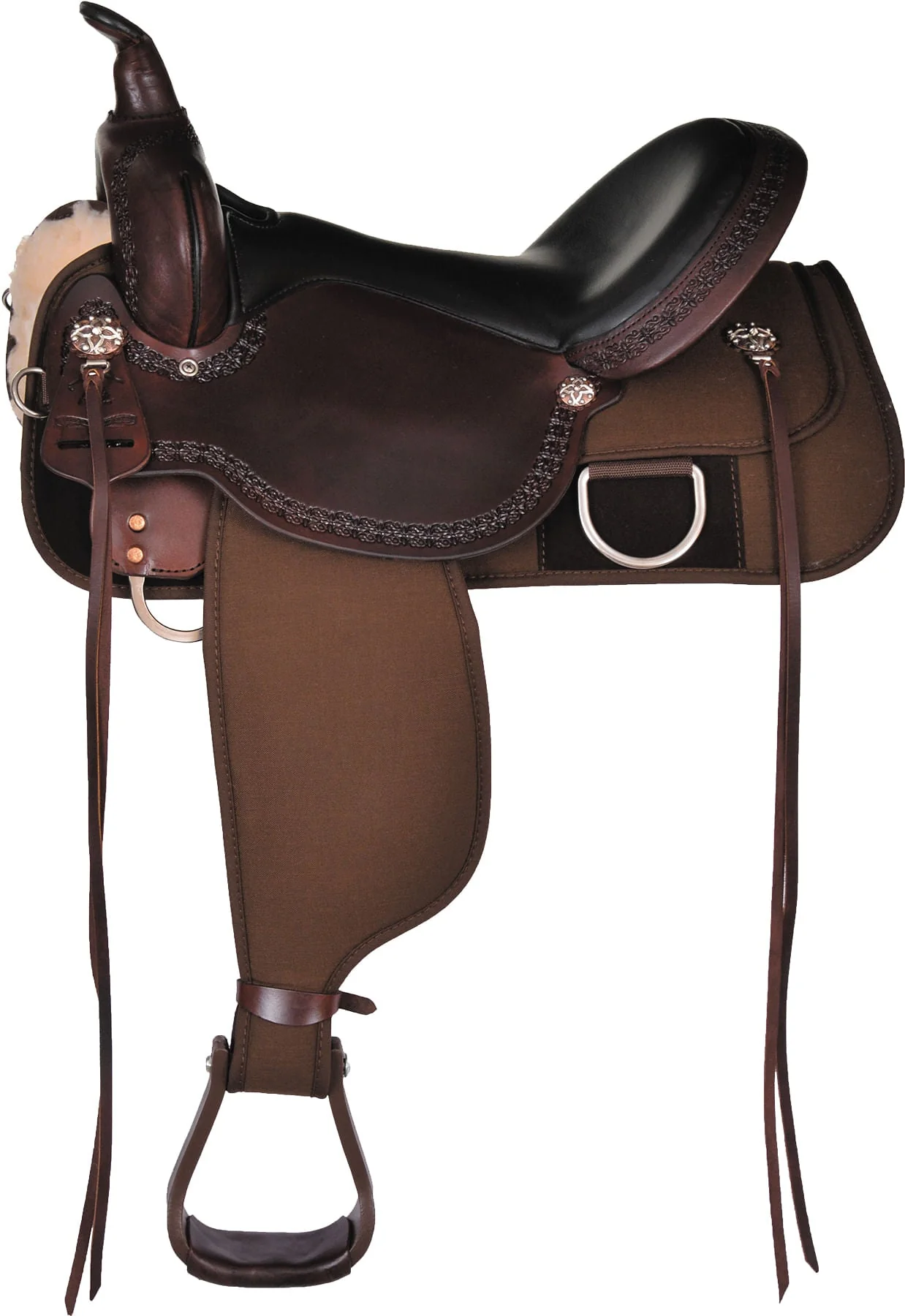High Horse Magnolia Cordura Trail Saddle, Wide, Tobac - Healthber