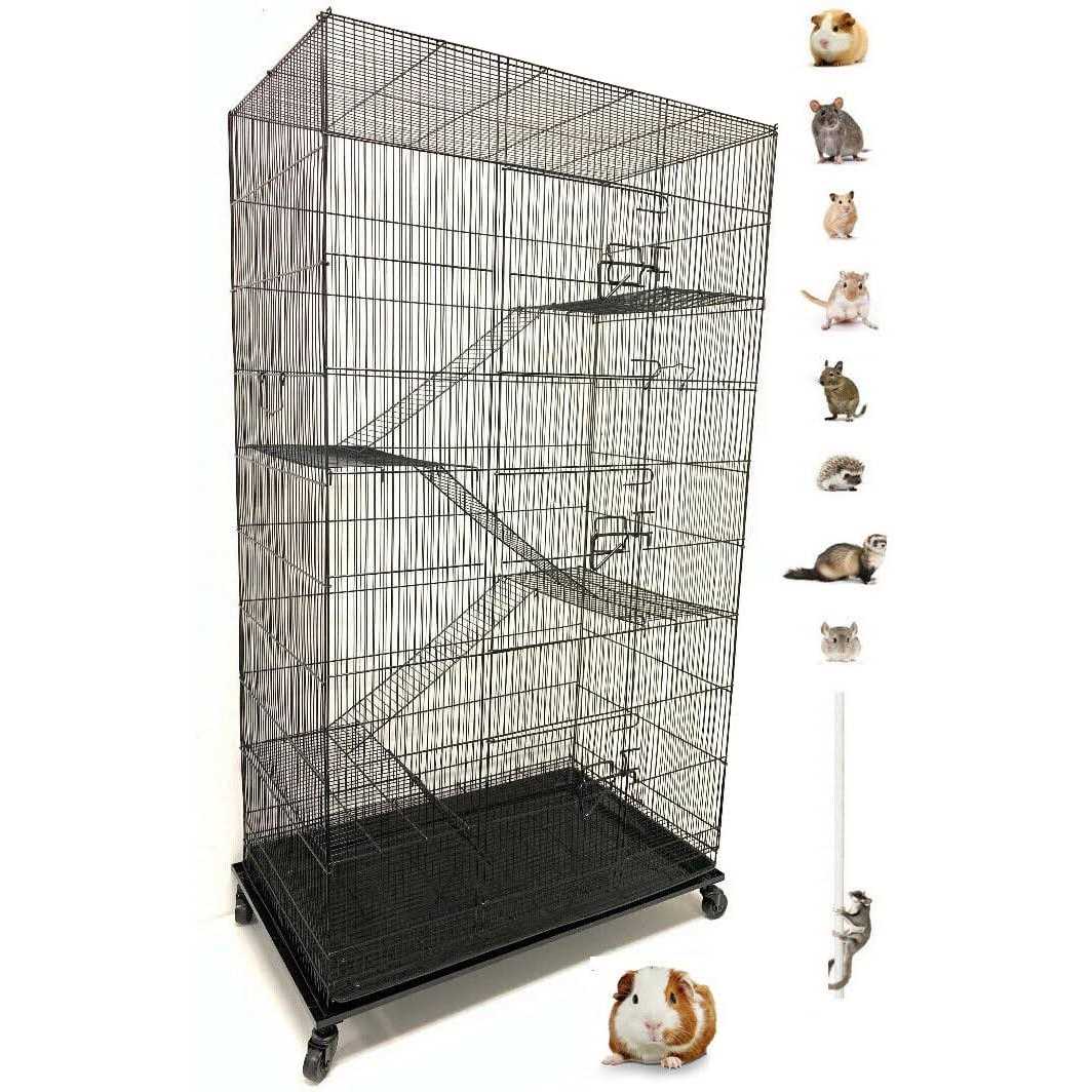Mcage 55 Extra Large Small Critters Rolling Stand Habitats Cage Ferret Chinchilla Sugar Glider Rats - Healthber