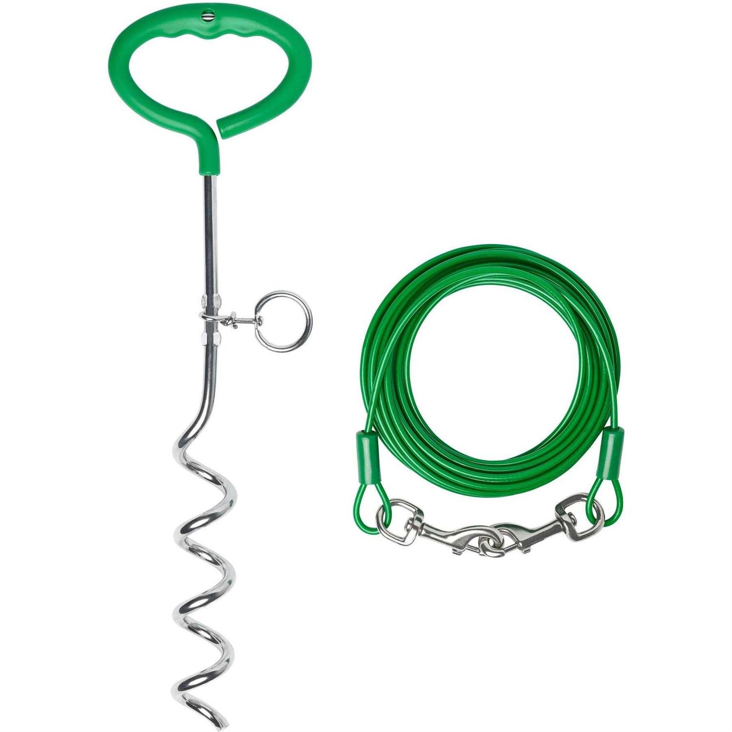 Frisco Easy Grip Stake with Tie Out Cable - Healthber