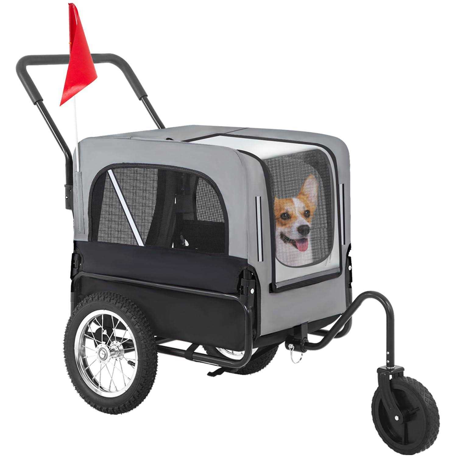 BestPet dog Stroller 2-in-1dog bike trailer pet Stroller bicycle trailer jogger pet dog carrier cart - Healthber