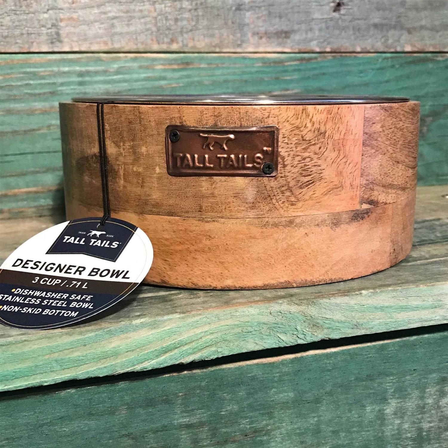 Tall Tails Wood Designer Dog Bowl - Healthber