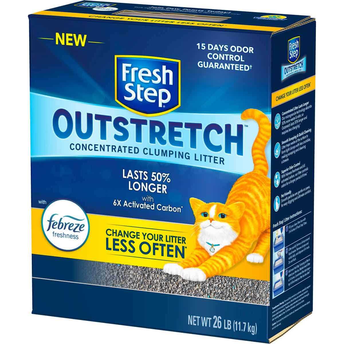 Fresh Step Outstretch Febreze Concentrated Clumping Litter - Healthber