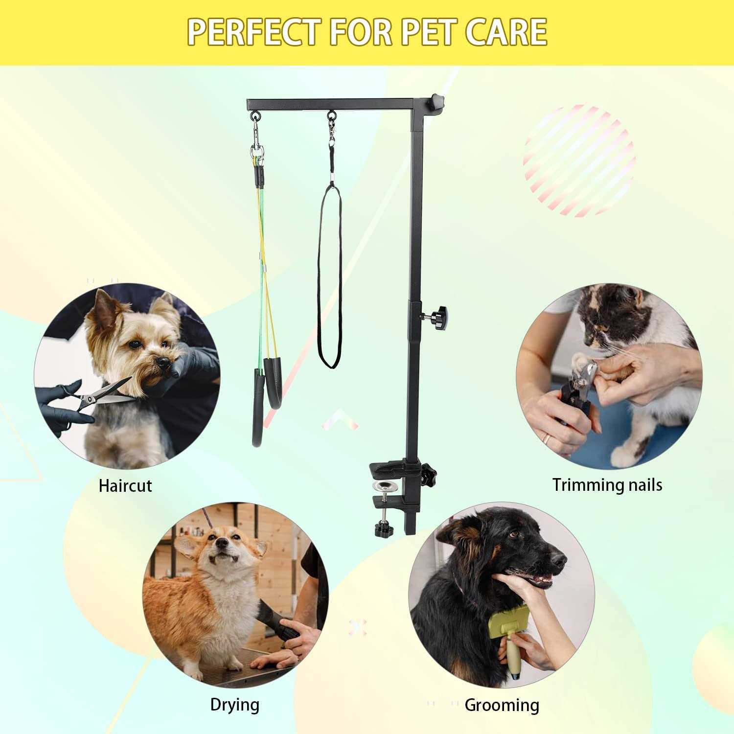 EGFKI Dog-Grooming-Arm 35 Adjustable Pet Grooming Table Arm with Clamp - Healthber