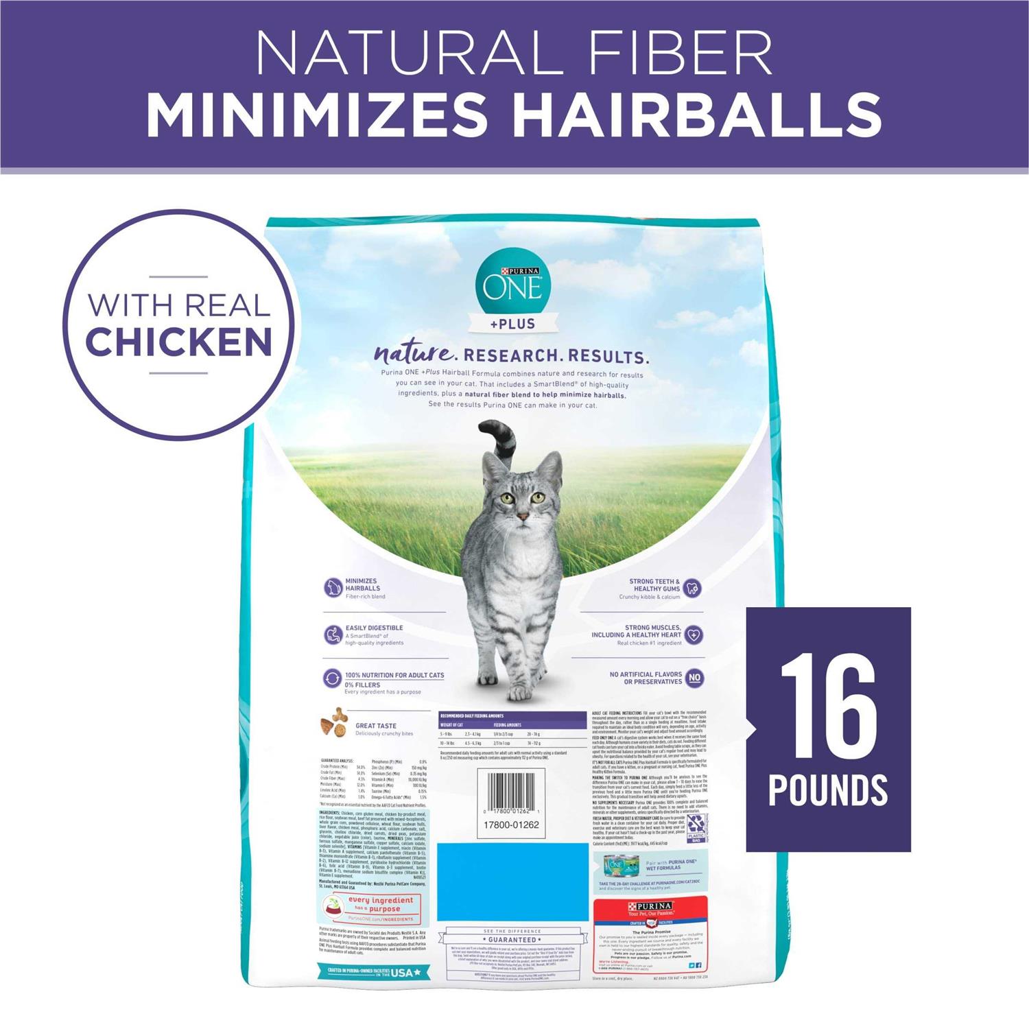 Purina ONE Hairball Formula Adult Dry Cat Food - Healthber