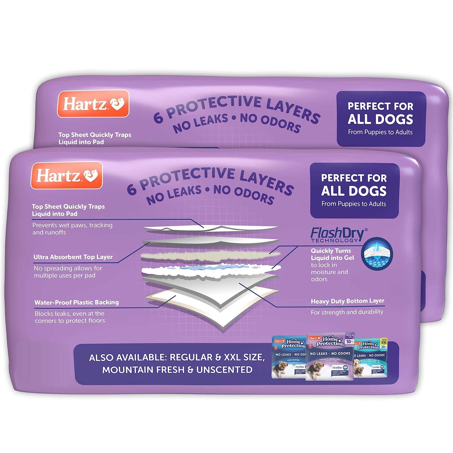 Hartz Home Protection Lavender Scent Odor Eliminating Dog Pads - Healthber