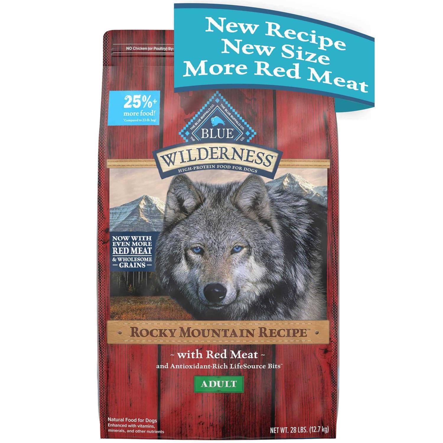 Blue Buffalo Wilderness Adult High-Protein Rocky Mountain Red Meat Recipe Dry Dog Food - Healthber