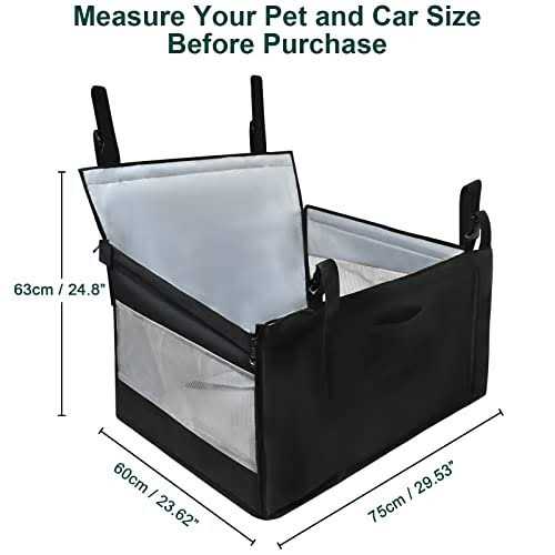 ELEGX 29.5 Extra Large Dog Car Seat,for Up to 65 lbs or 2 Small Dogs,Dog Booster Car Seat,Seat Extender for Dogs,Ventilated and Breathable,with 4 - Healthber
