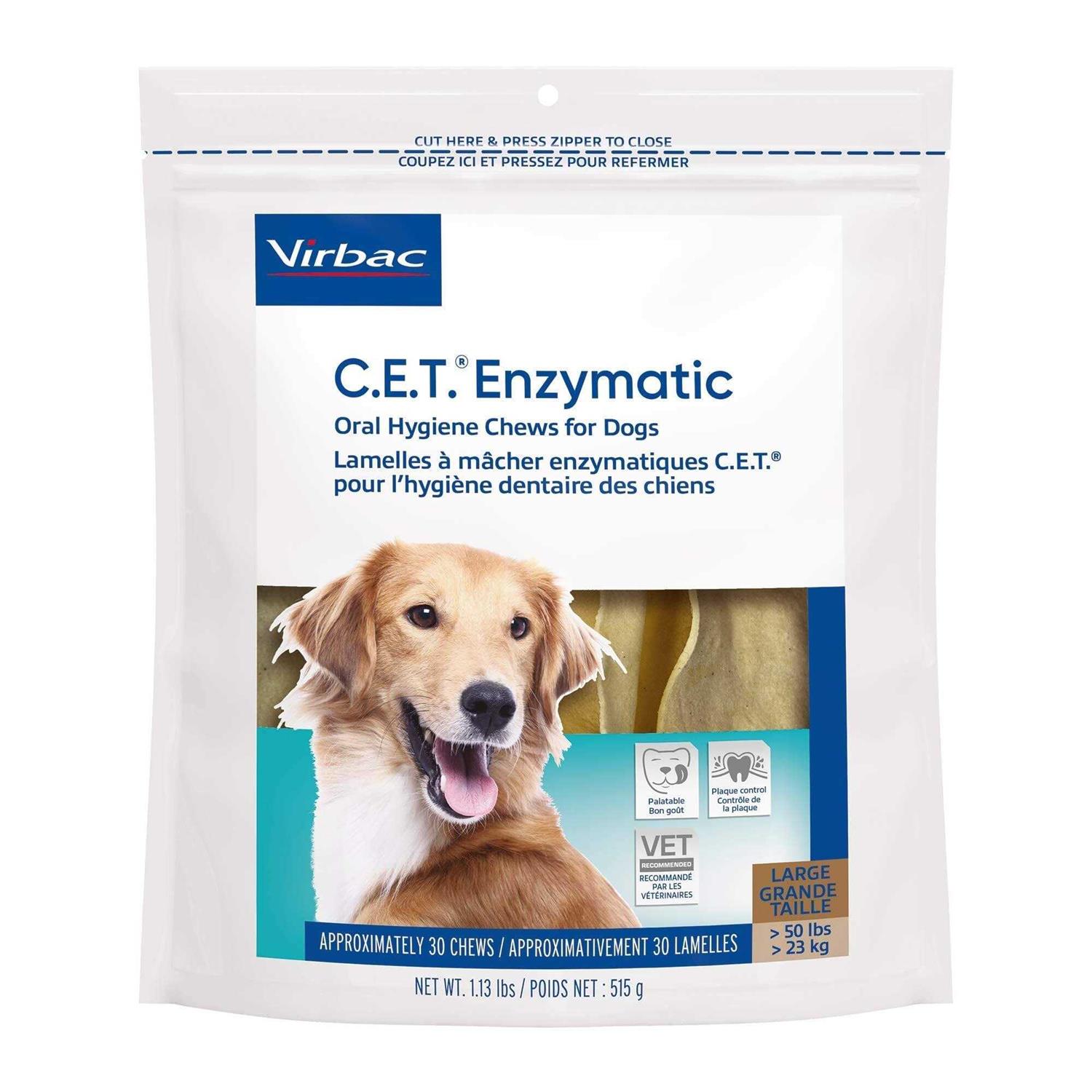Virbac C.E.T. Enzymatic Oral Hygiene Chews for Dogs - Healthber