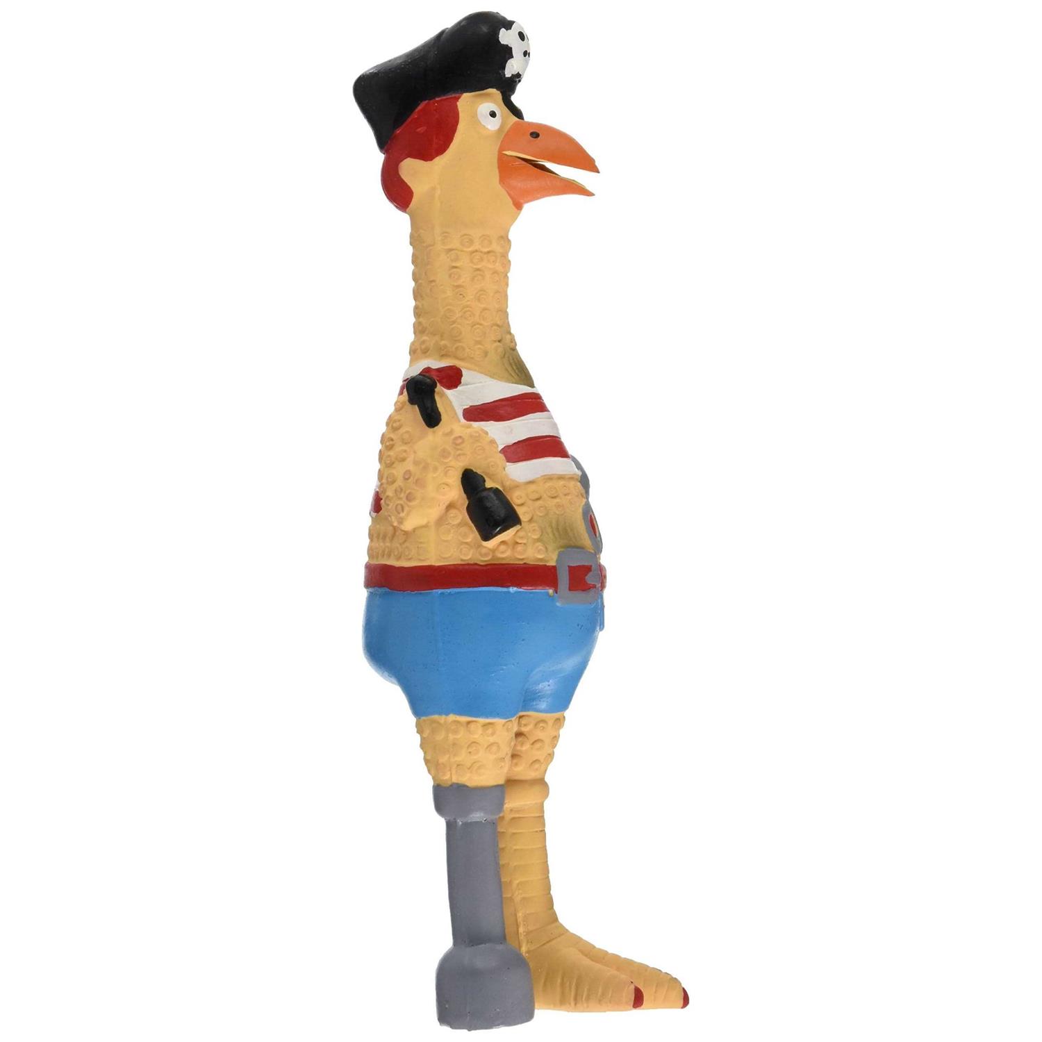 Ruffin’ It Captain Jack Rubber Chicken Dog Toy - Healthber