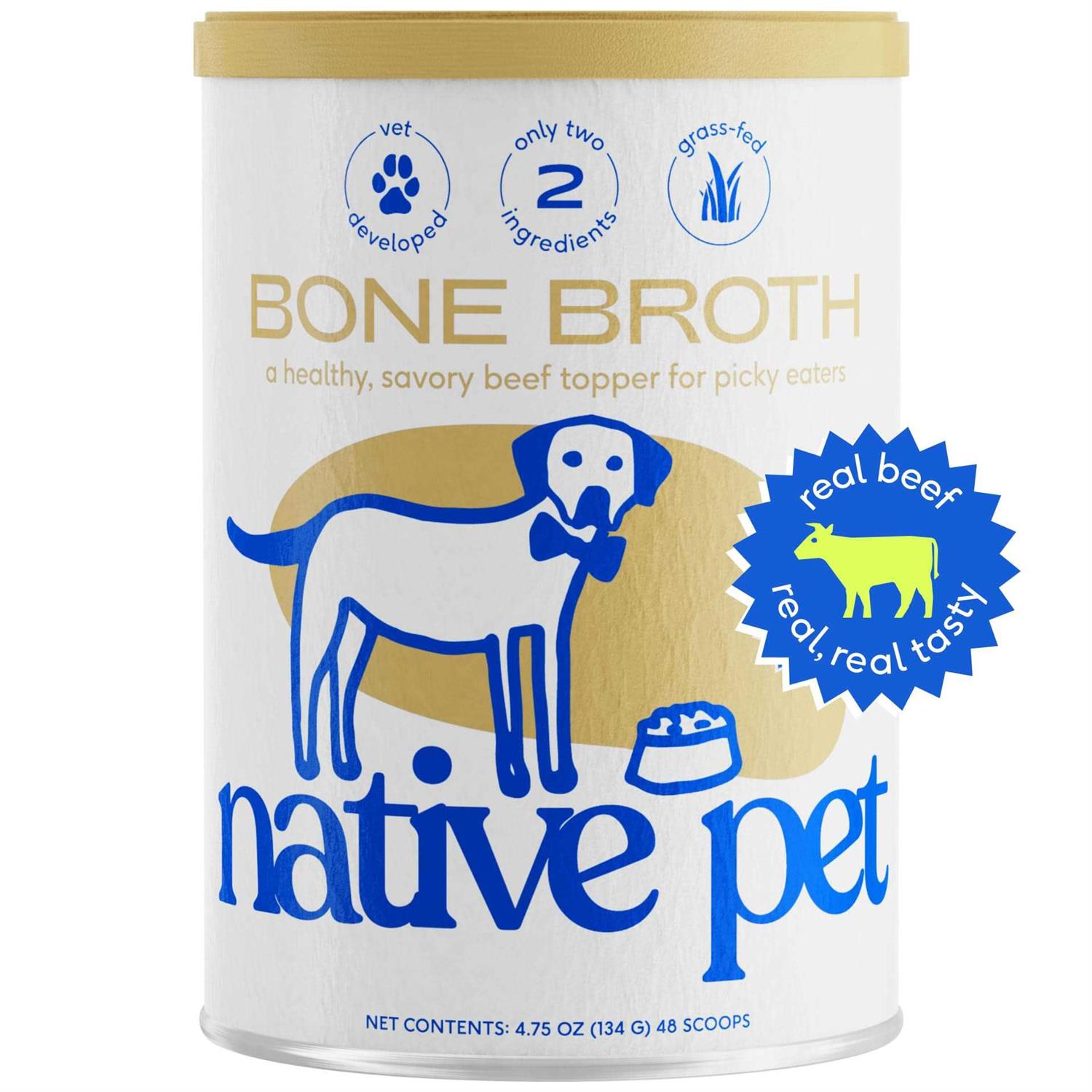 Native Pet Beef Bone Broth Dog & Cat Food Powder Topper - Healthber