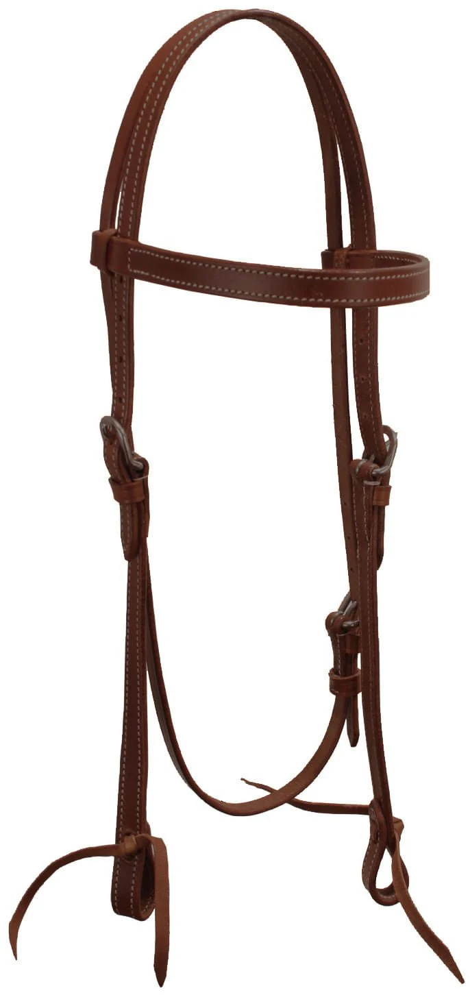 Buffalo Leather of the Rockies Plain Leather Browband Headstall - Healthber