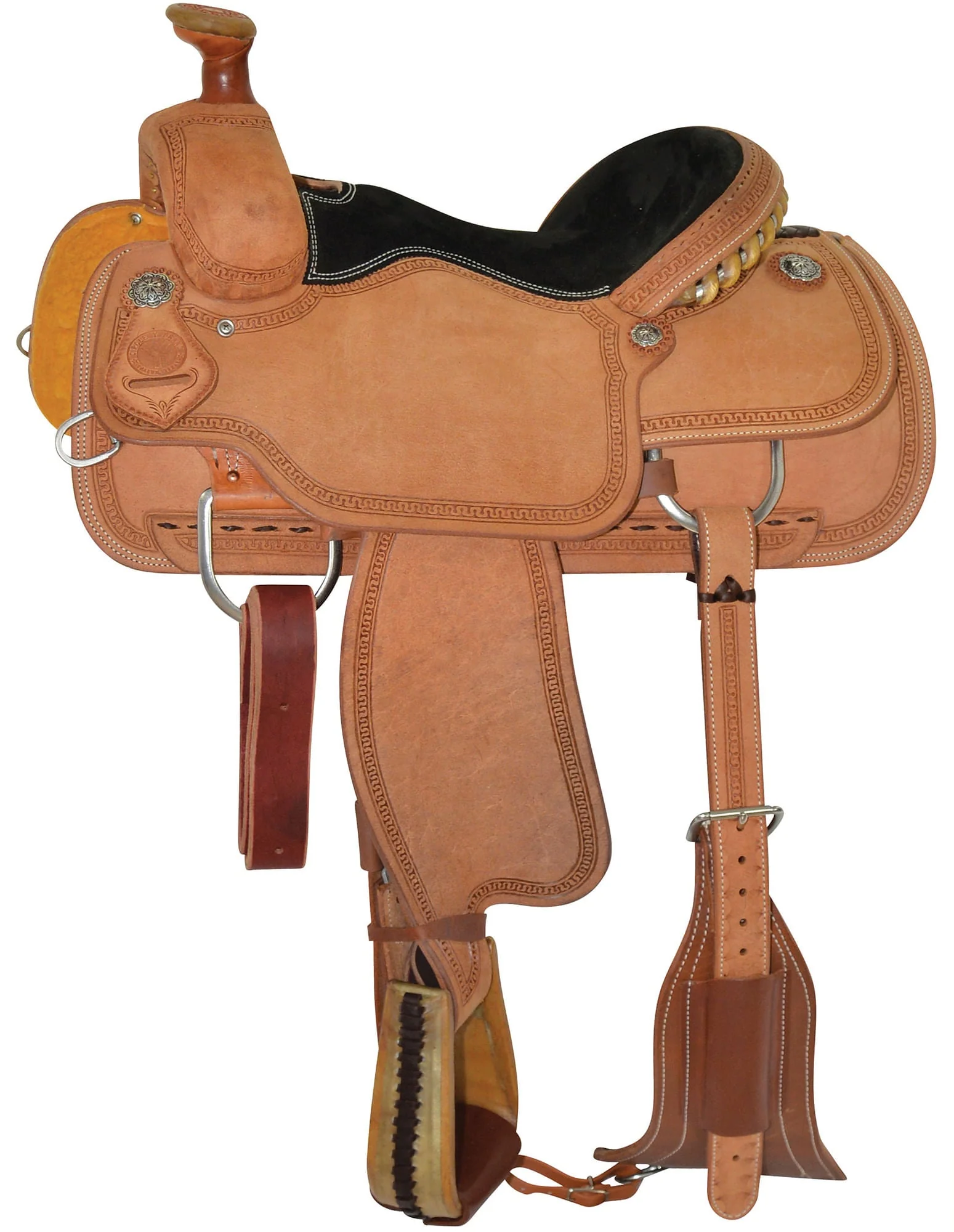 Circle Y Guthrie Select Roping Saddle, Wide, Roughout - Healthber