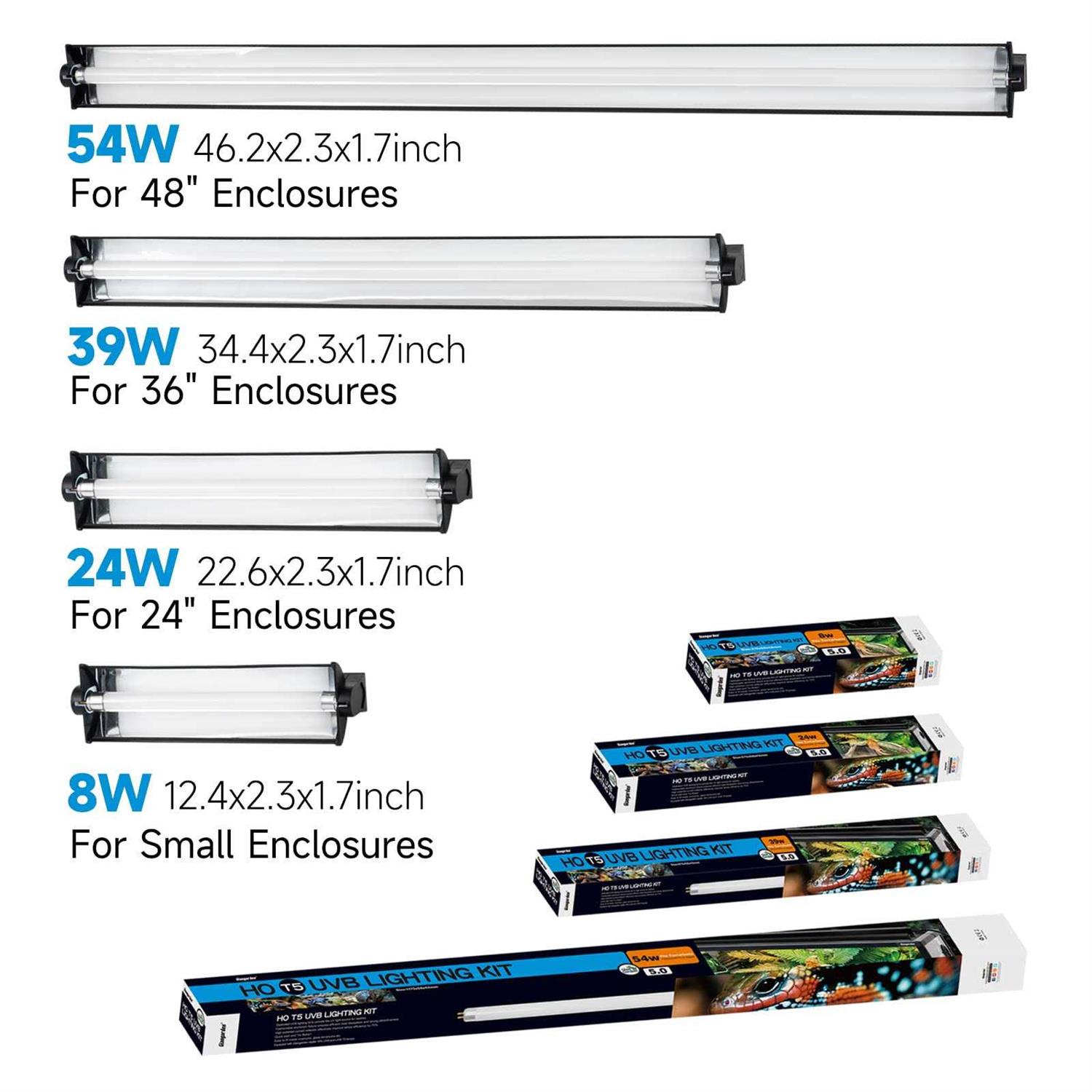 Giangarden T5 HO UVB Lighting Combo Kit, Reptile Light Fixture with UVB 10.0 Fluorescent Tube Ideal for tropical and deserts - Healthber