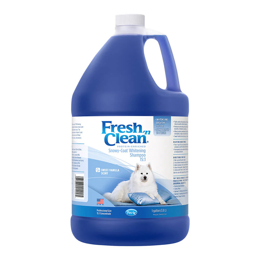 Fresh 'n Clean Snowy-Coat Whitening Shampoo, Sweet Vanilla, Gallon - Healthber