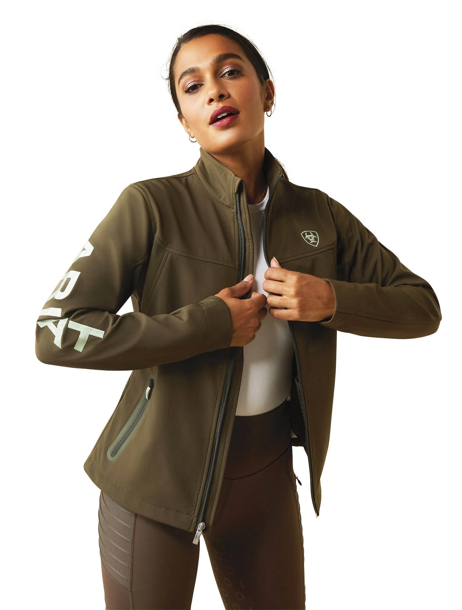 Ariat Women's  Team Softshell Jacket, Relic - Healthber