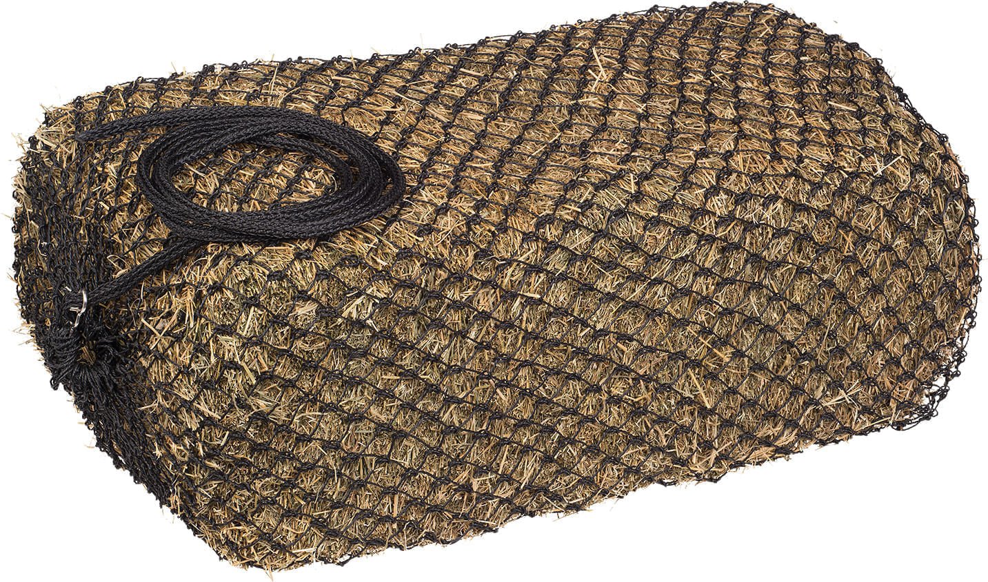 Slow Feed Square 2x2 Hay Bale Bag, Black - Healthber