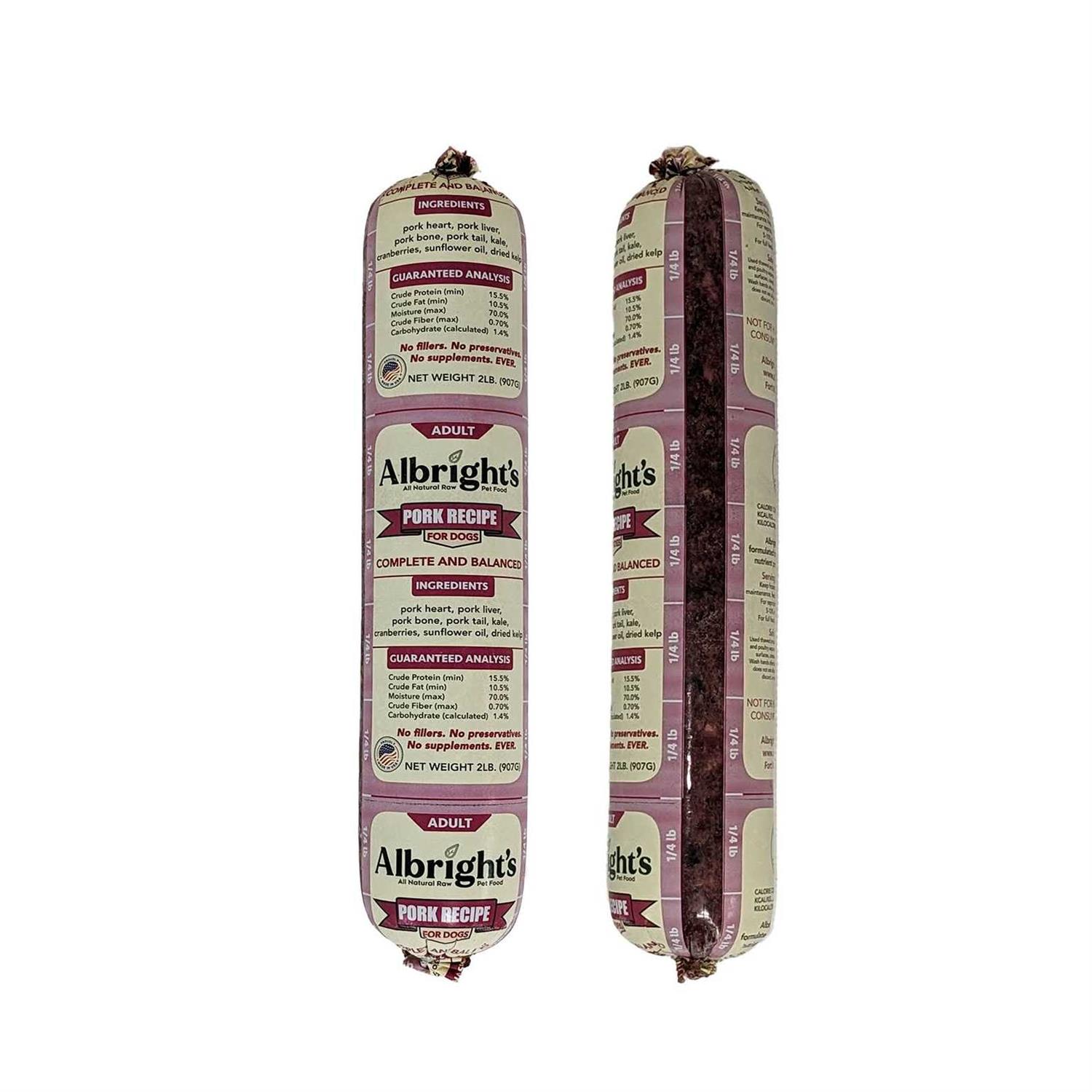 Albright’s Raw Frozen Dog Food Chubs - Healthber