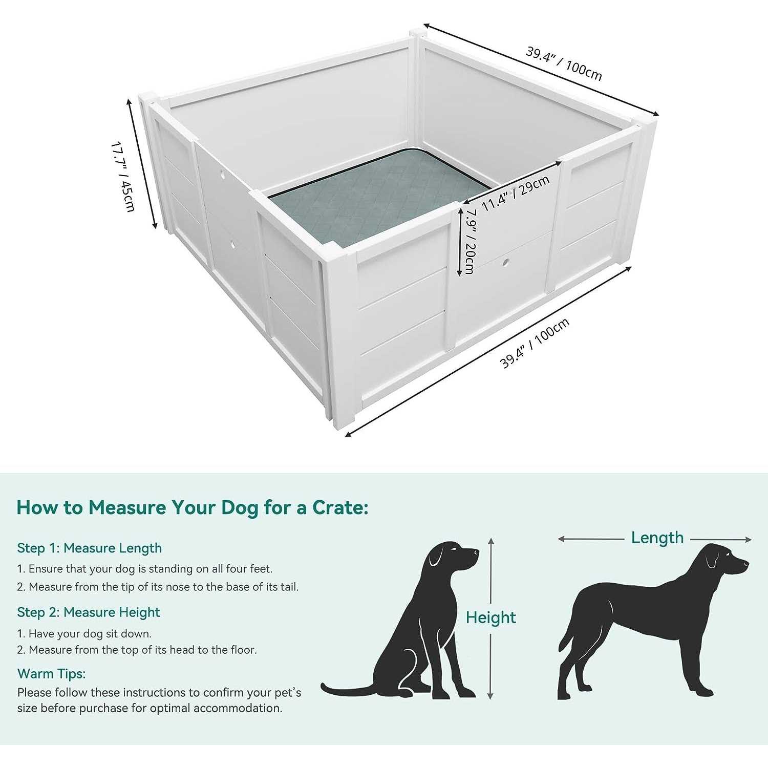 YITAHOME Whelping Box for Dogs Pee L×39.4″ W Indoor Wooden Dog Pen Large Medium Small Dogs - Healthber