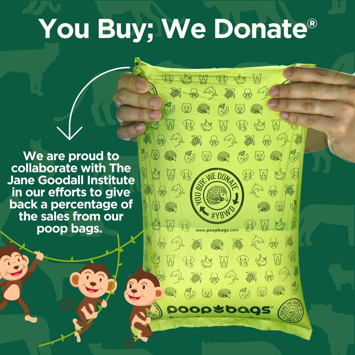 Poop Bags 60 Compostable Bags - Healthber