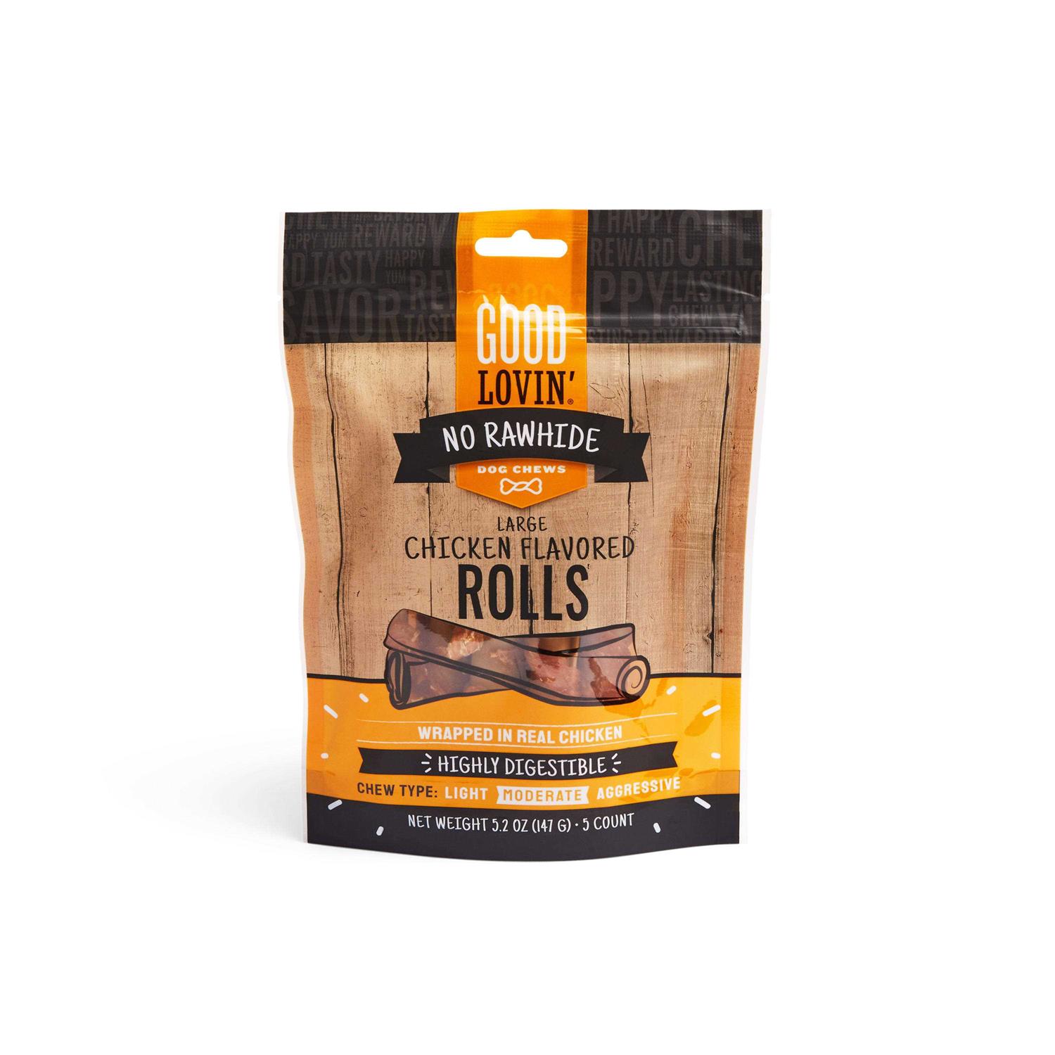 Good Lovin’ No Rawhide Chicken Flavored Rolls for Dogs - Healthber