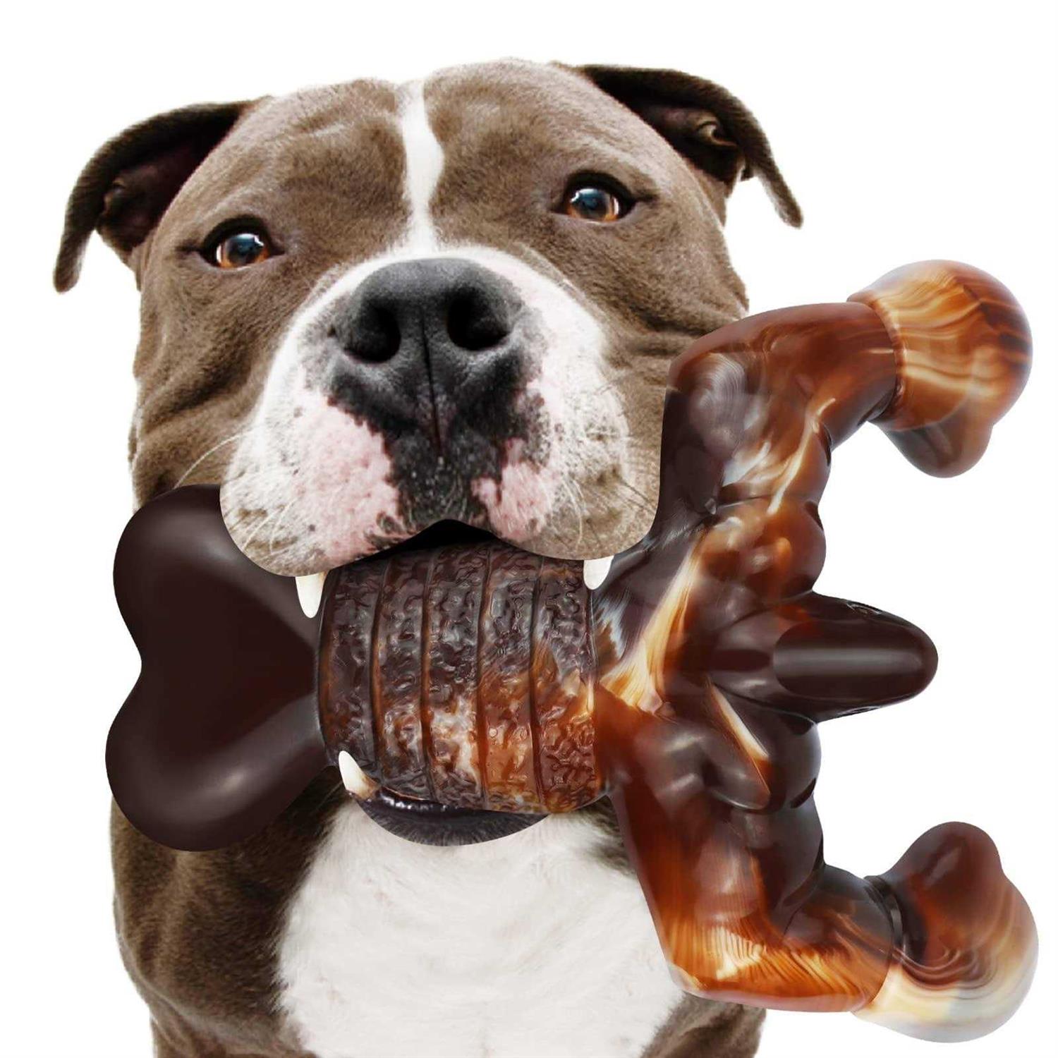 Dog Chew Toys for Aggressive Chewers Indestructible Dog Toys,Real Bacon Flavored,MOXIKIA Tough Dog Bone Chew Toy Durable Dog Toys for Medium Large br - Healthber