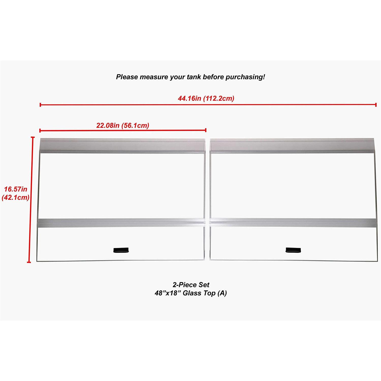 H2Pro Glass canopy 2 Piece Set for Aqueon All Glass 7590110 gallon 48×18 Aquarium Fish Tank - Healthber