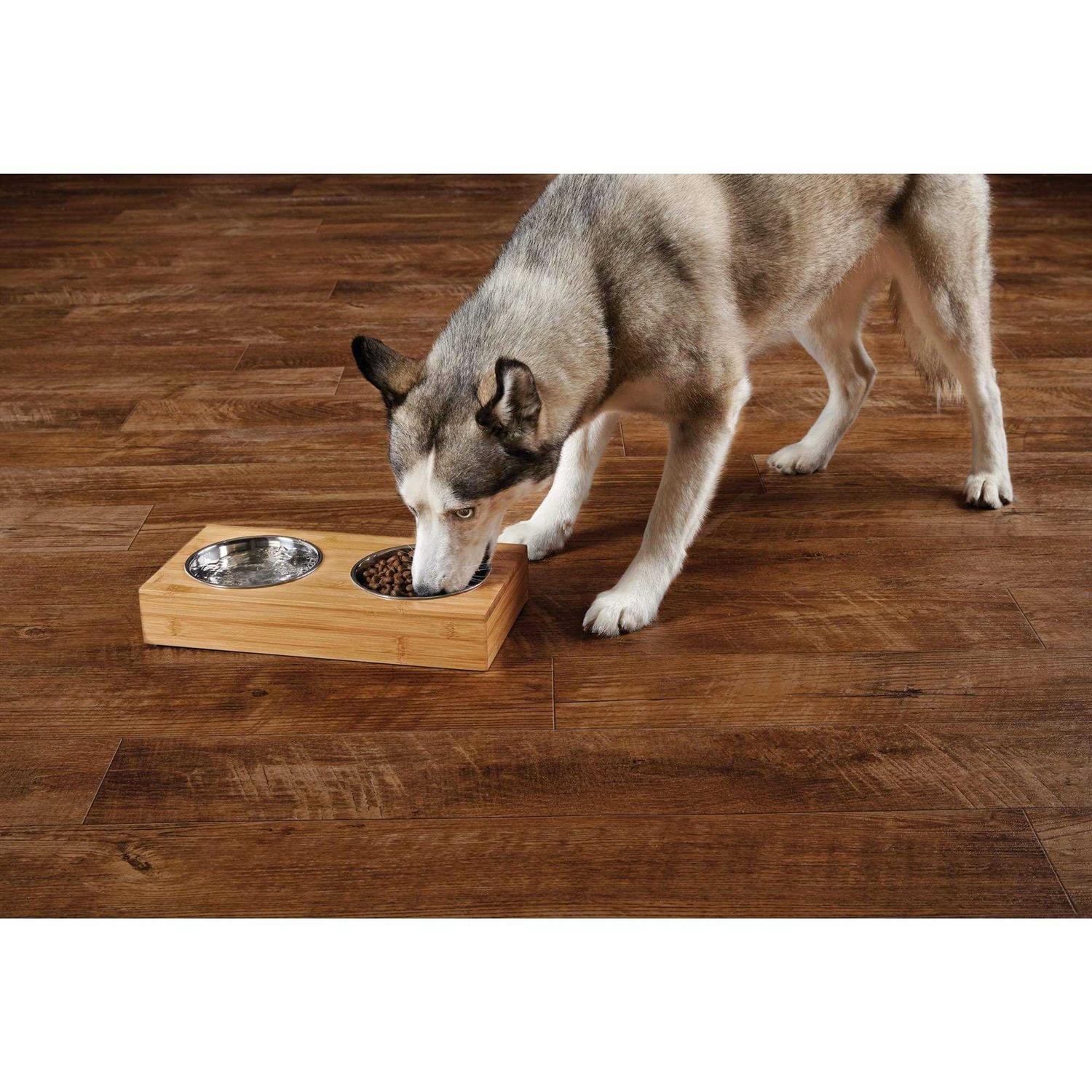 EveryYay Wood Double Diner for Dogs - Healthber