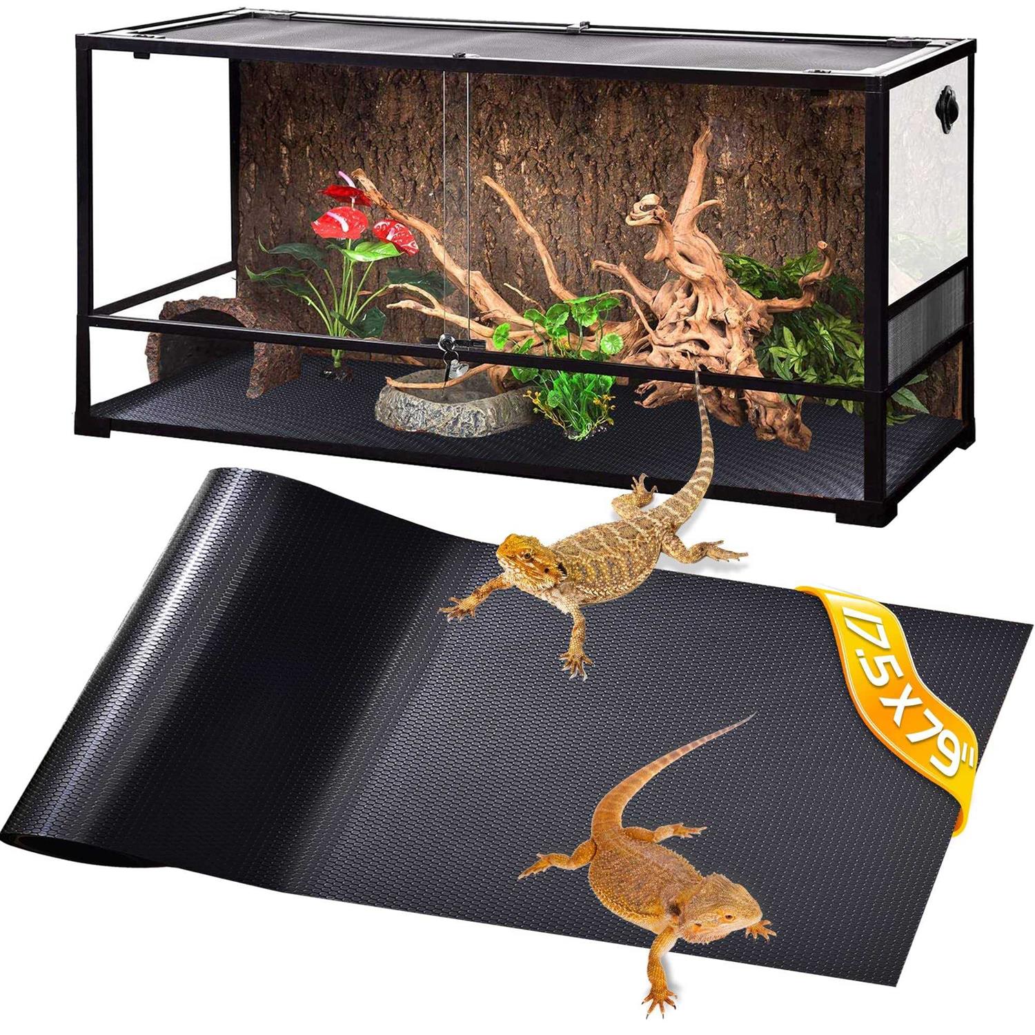 KUNBEIEN Bearded Dragon Tank Accessories,Reptile Substrate for Terrarium,Reptile Terrarium Liner Bedding,Durable and Dirt Resistant Reptile Carpet - Healthber