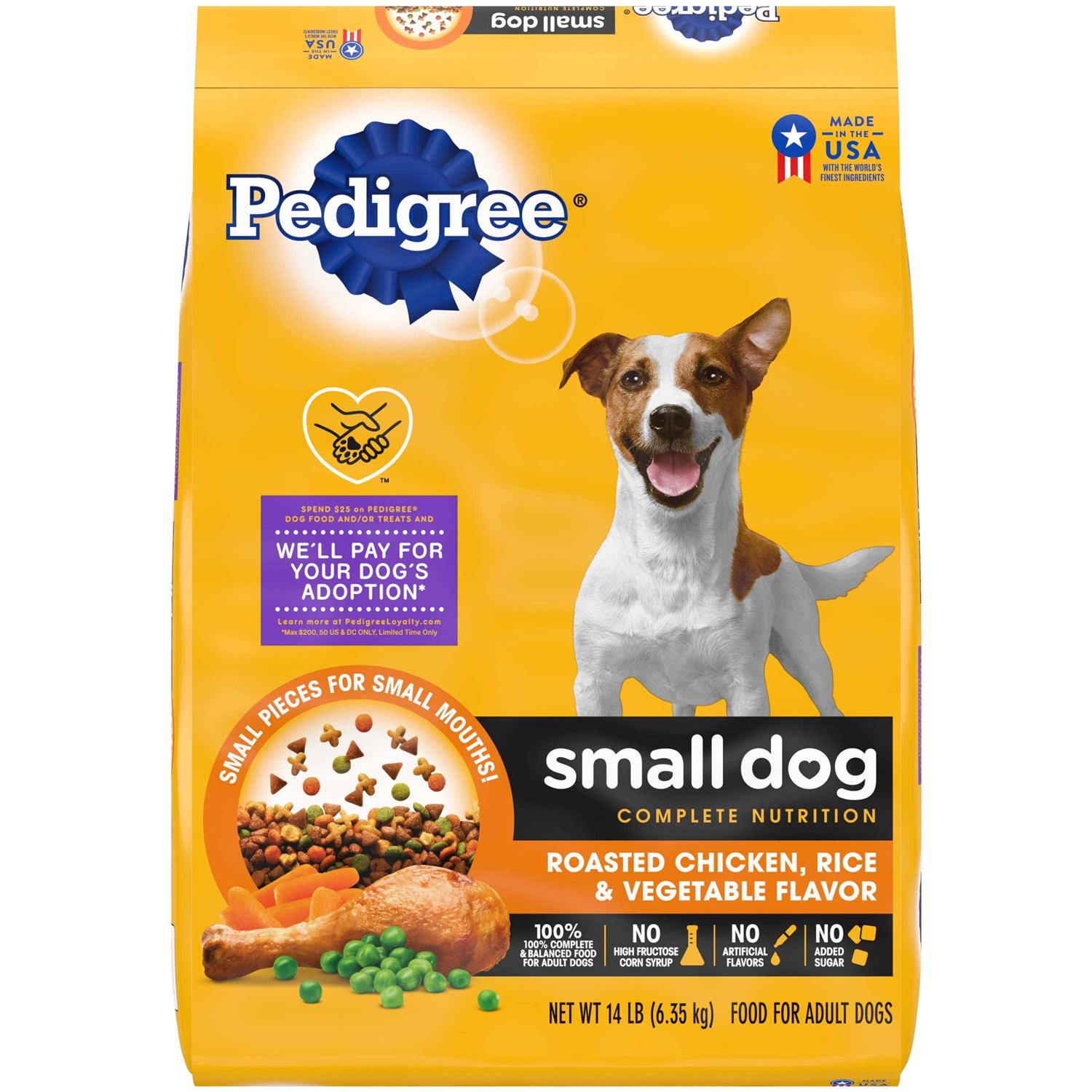 Pedigree Complete Nutrition Roasted Chicken Rice & Vegetable Flavor Small Dog Adult Dry Dog Food - Healthber