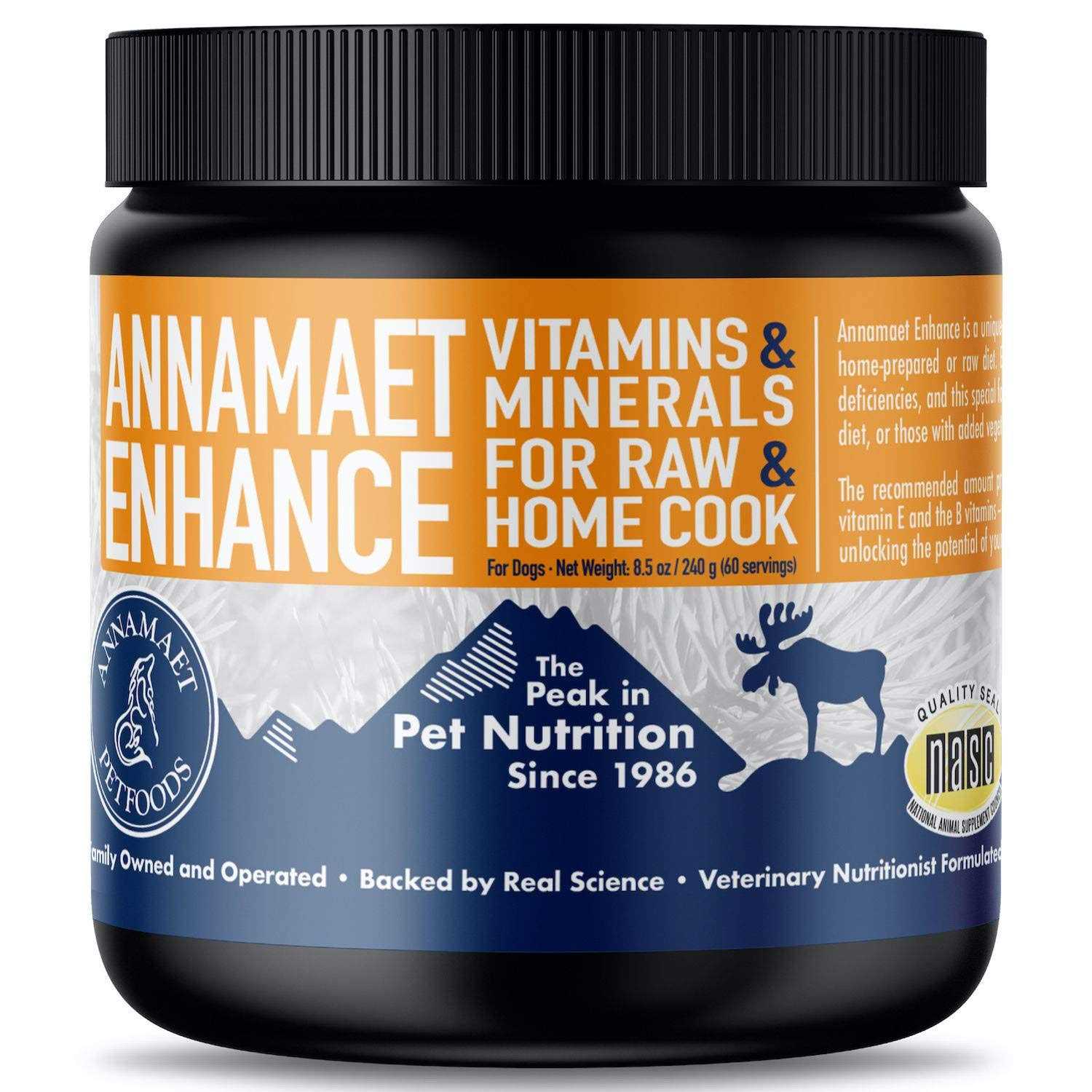 Annamaet Enhance Vitamin and Mineral Supplement for Raw and Home Cook Meals for Dogs - Healthber