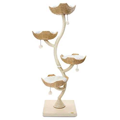 Mau Ivy Modern Cat Tree, White - Healthber