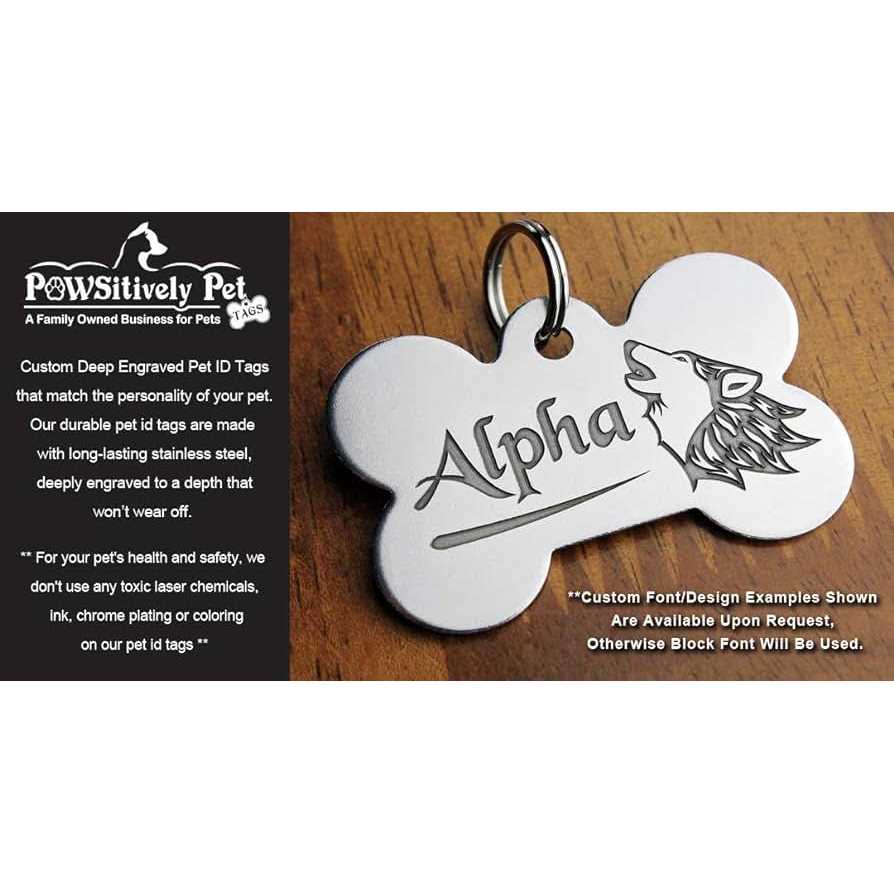 Pawsitively Pet Tags Stainless Steel Custom Deep Engraved Pet ID Tags Personalized Front and Back Dog Tags for Dogs and Cats - Healthber