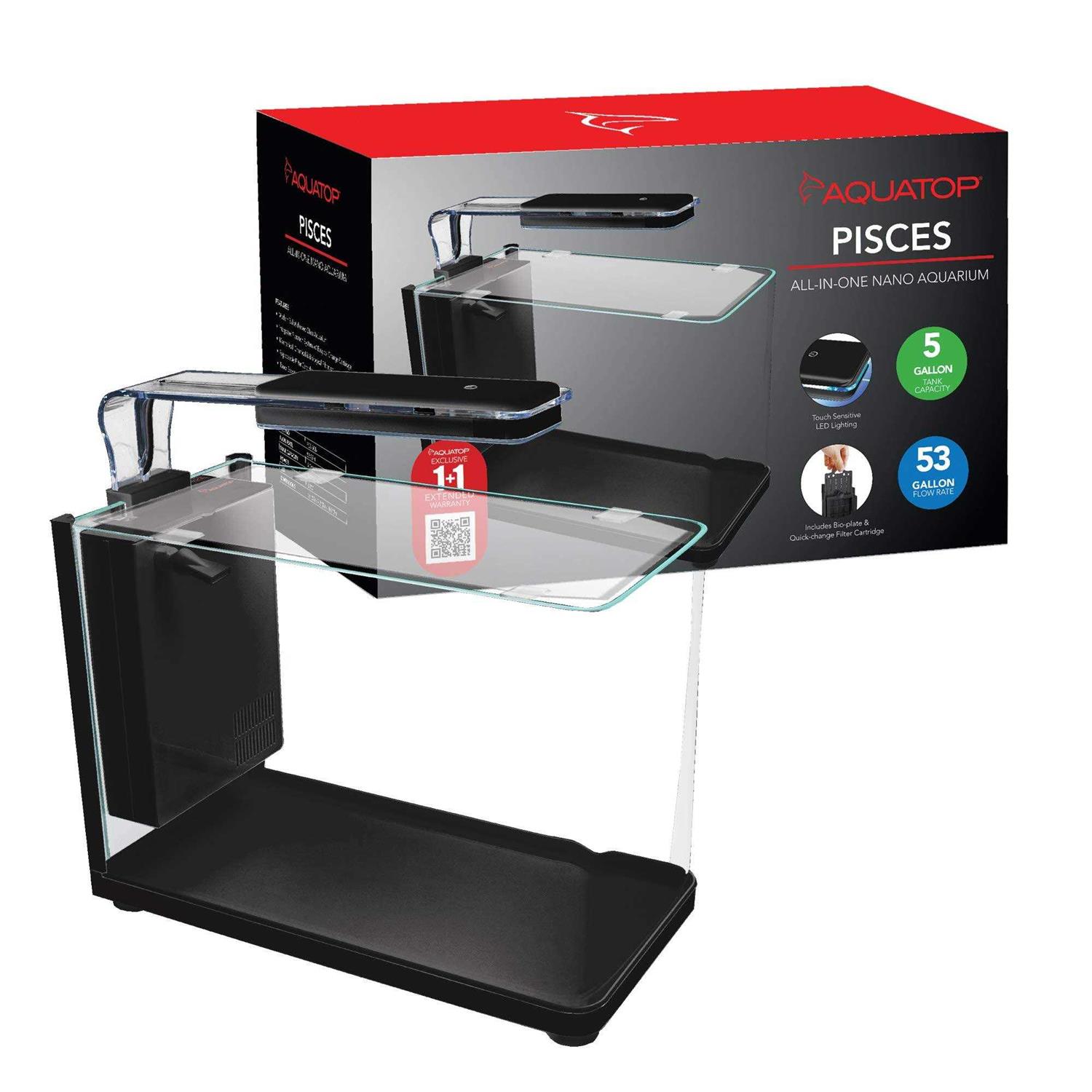 Aquatop Pisces Nano Bullet Glass Aquarium - Healthber