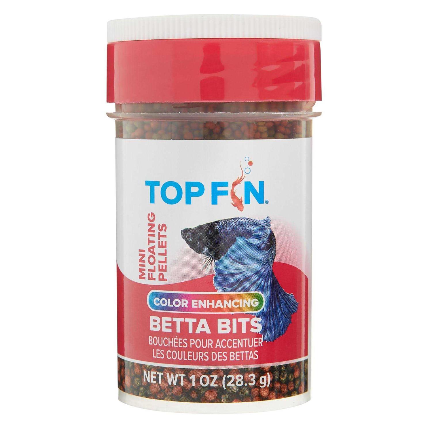 Top Fin Betta Bits Color Enhancing Pellets Fish Food - Healthber